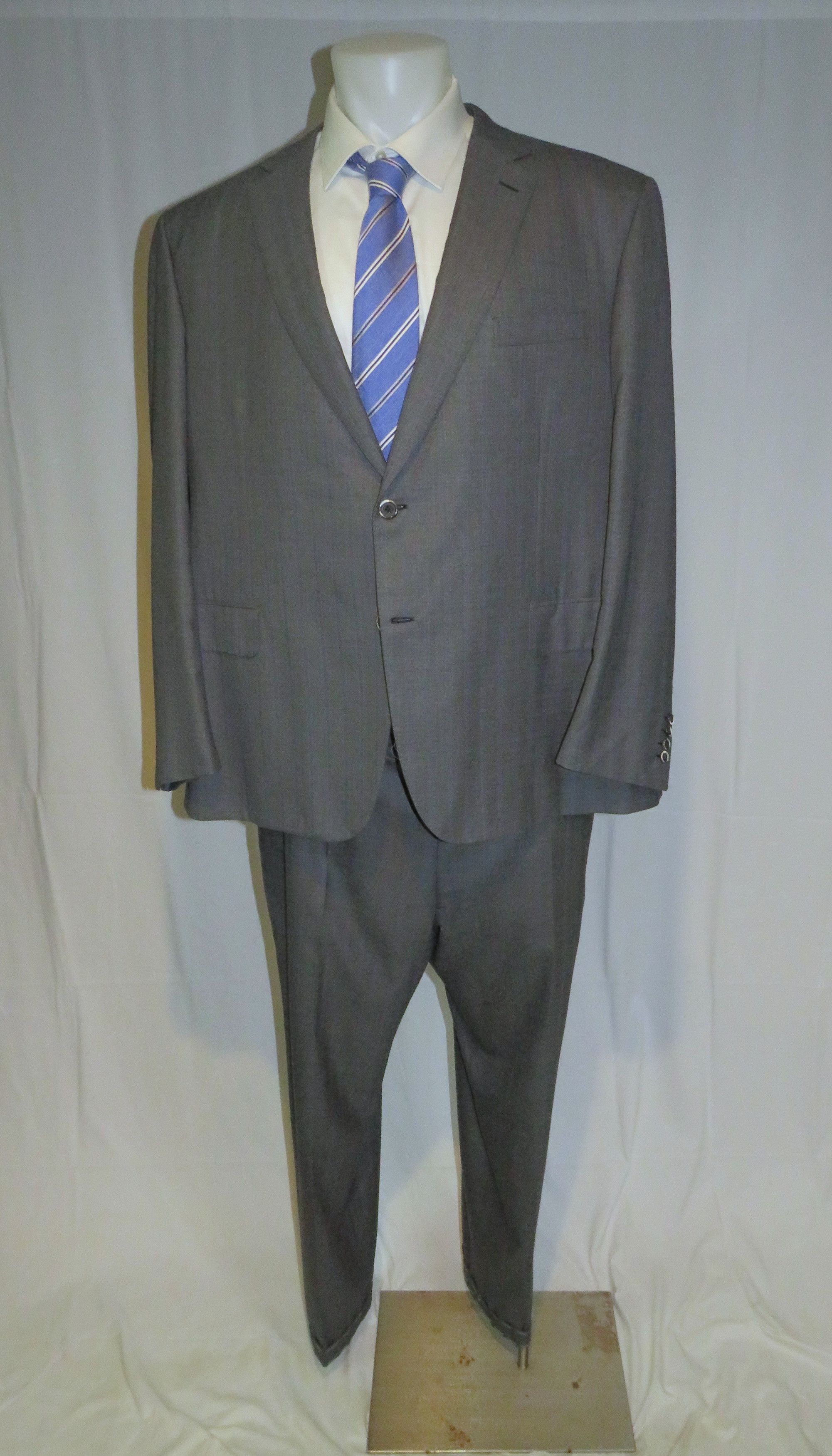 Brioni Gray Striped Silk Blend Current Two Button Suit 52R NWT Size 52R - 1 Thumbnail