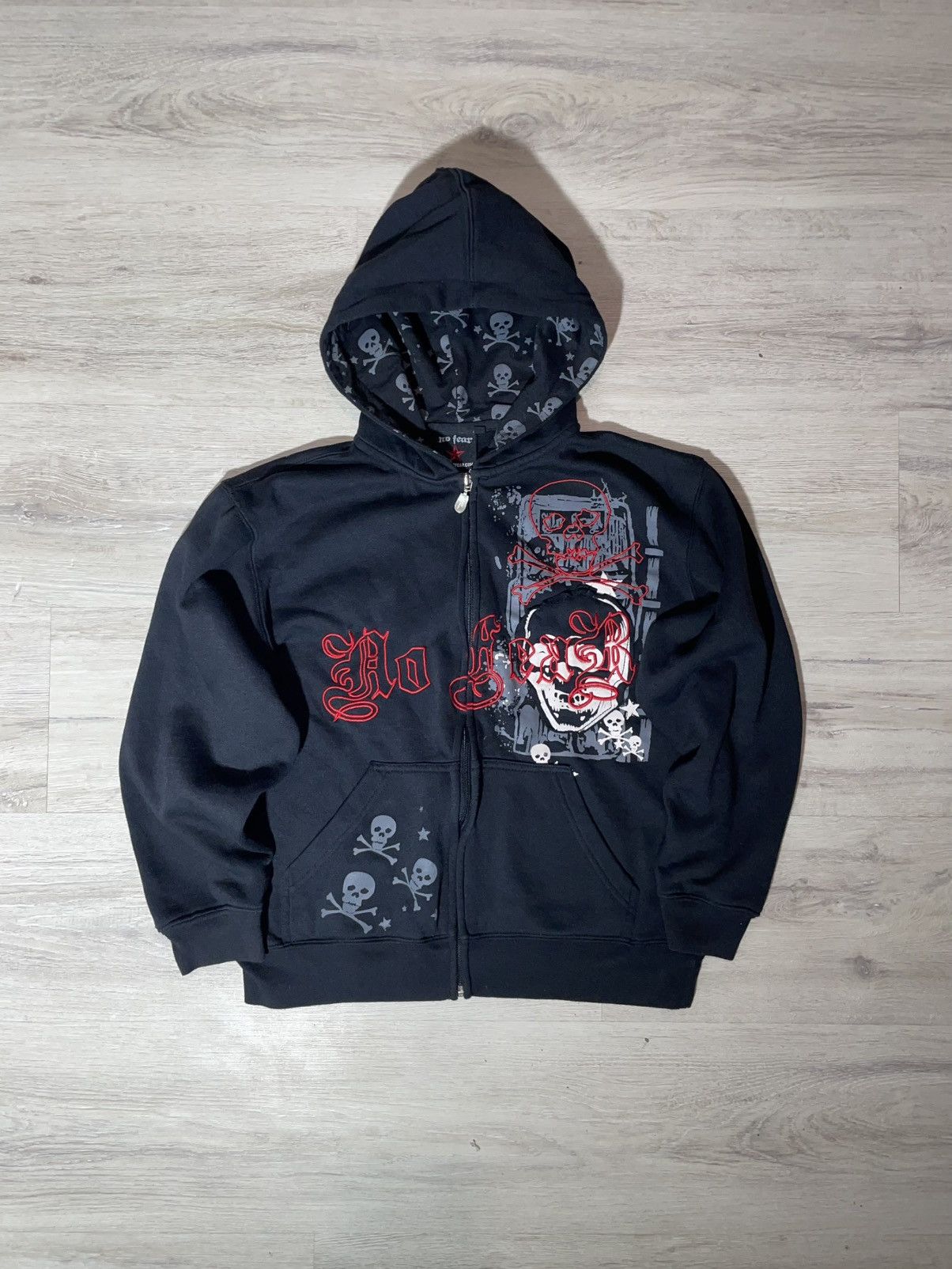 No Fear No Fear Zip Hoodie Skull Y2K Archive (XS / S Womens Fit) Size US XS / EU 42 / 0 - 1 Thumbnail