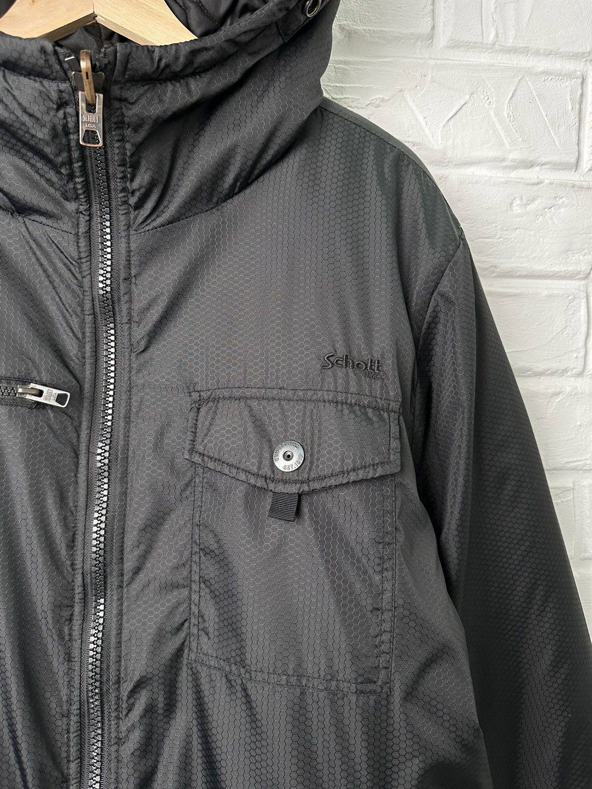 Schott SCHOTT Reversible Multipocket Quilted Hooded Jacket Size US XXL / EU 58 / 5 - 6 Thumbnail