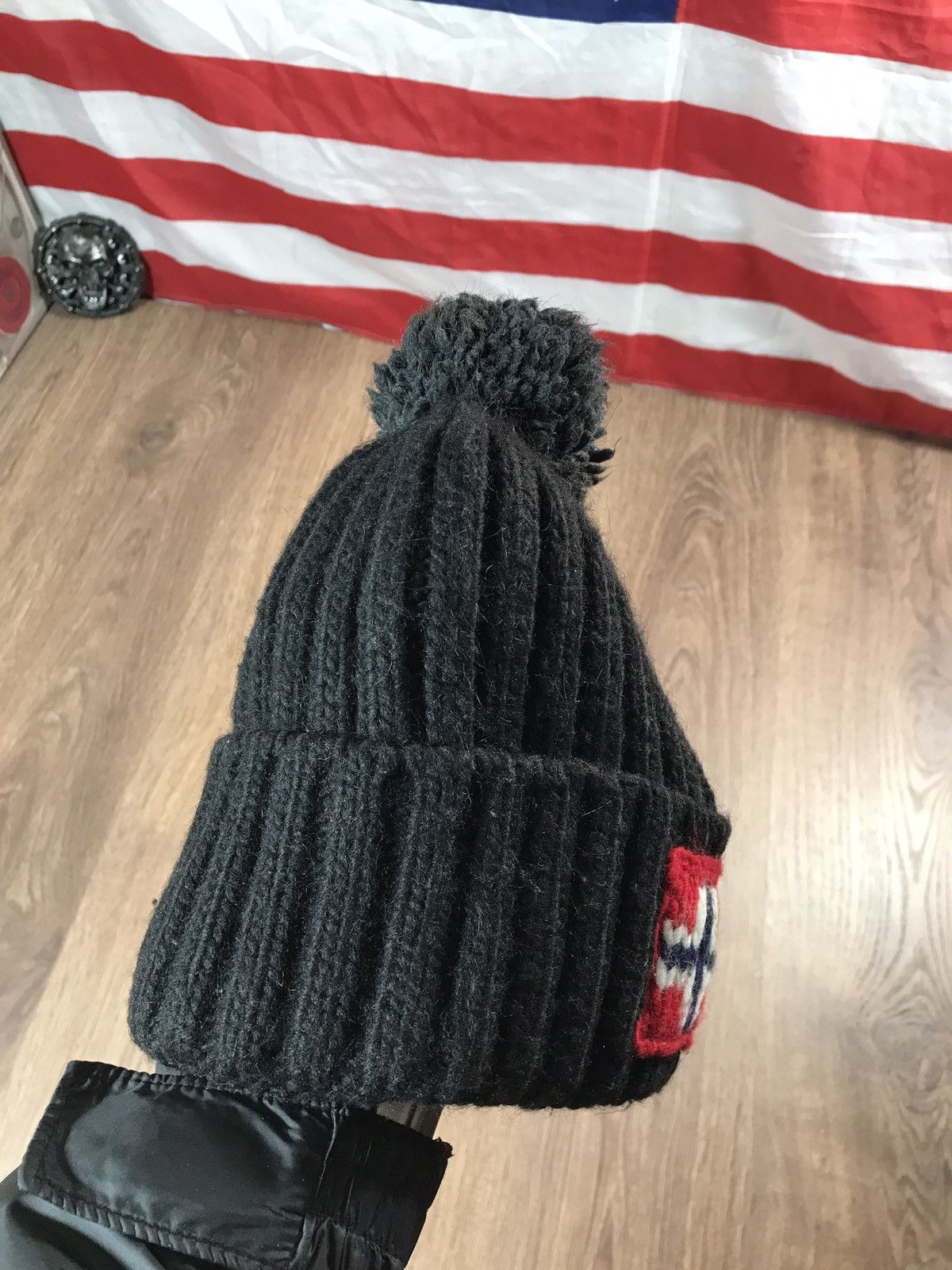 Napapijri × Vintage Vintage Napapijri Knit Hat Big Logo Size ONE SIZE - 3 Thumbnail