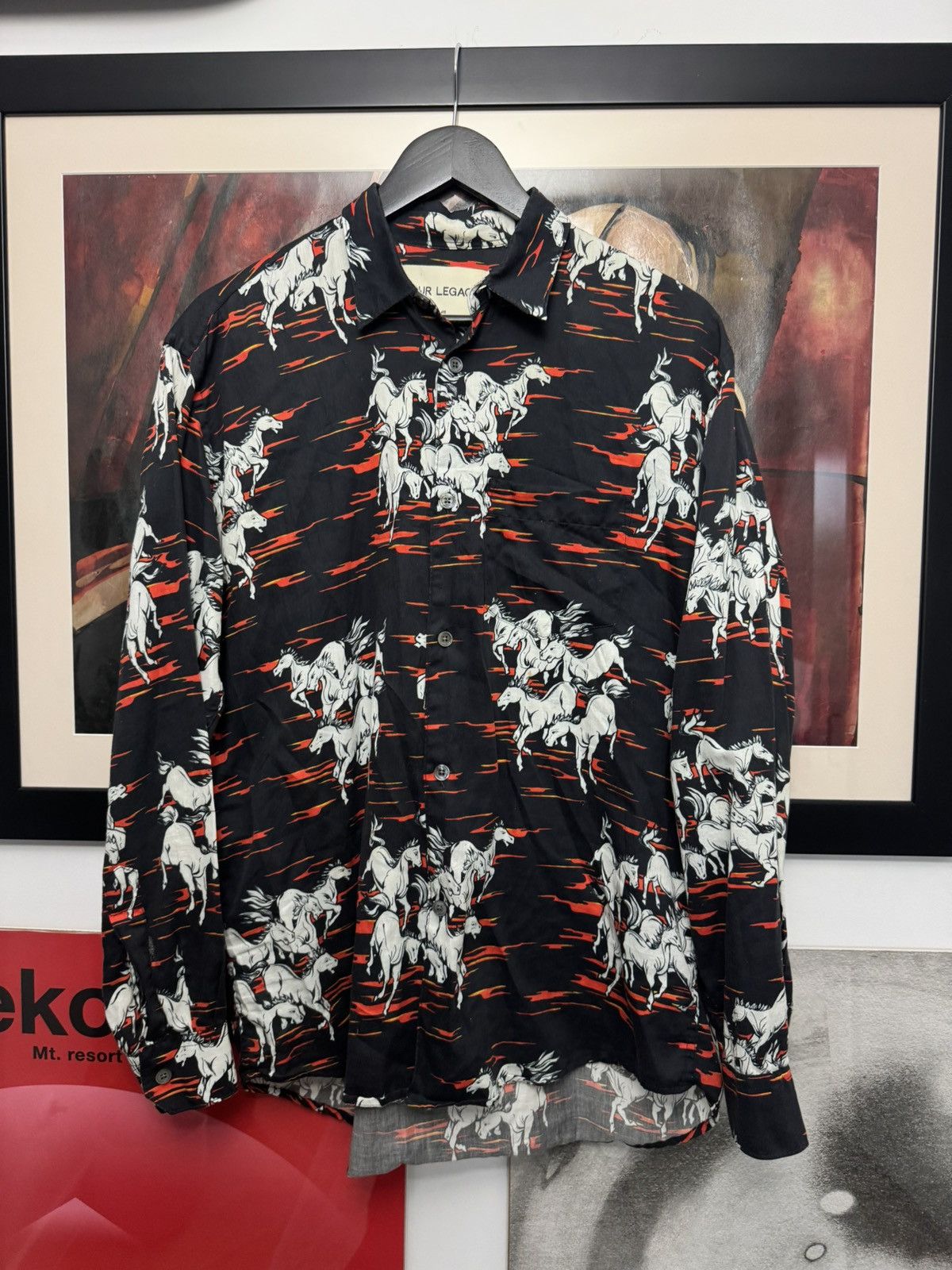 Our Legacy Horse Mustang Print Shirt Fullprint Button Up