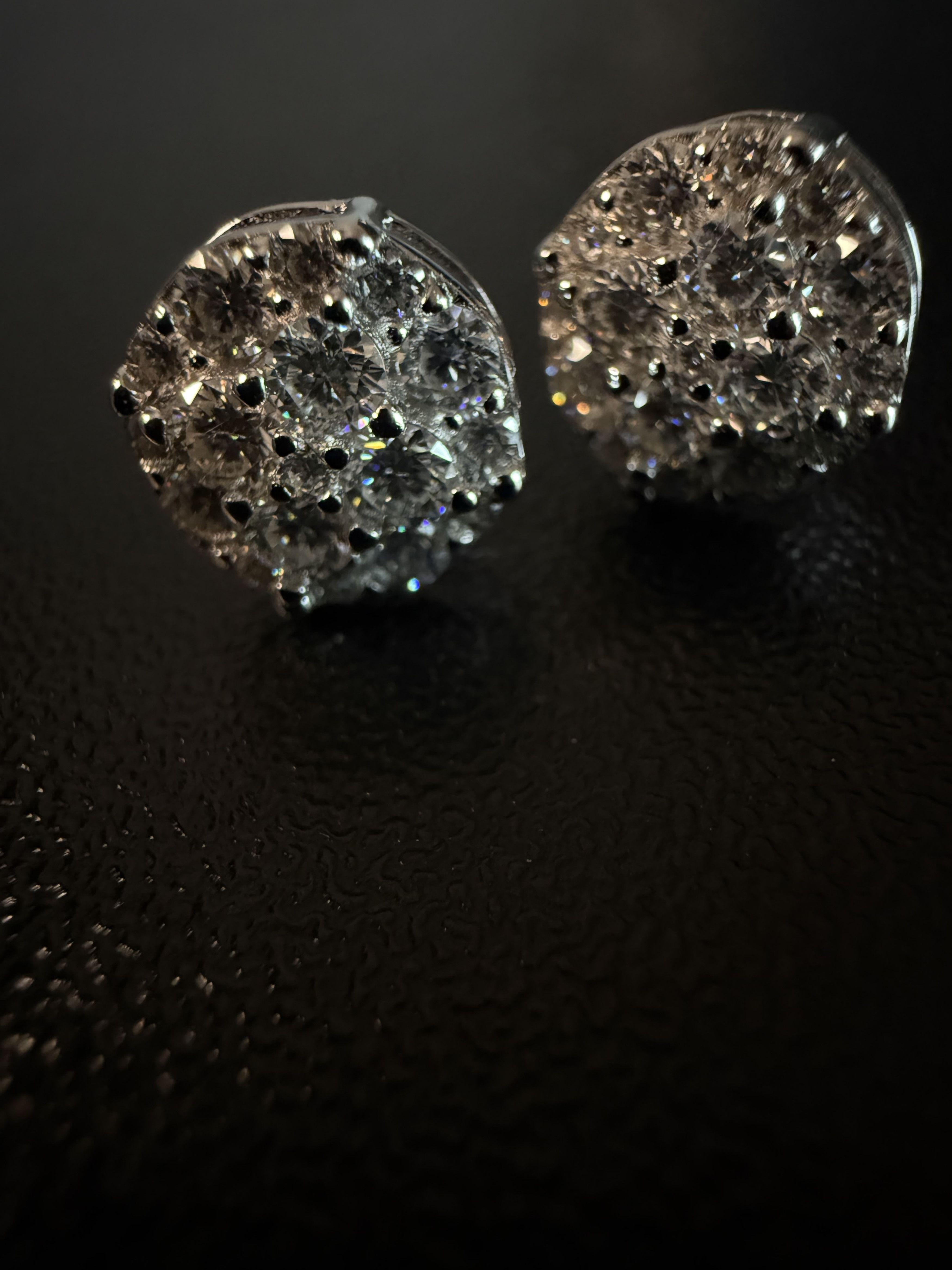 Other Silver Half Snowball's Moissanite Mens Earrings Size ONE SIZE - 5 Thumbnail