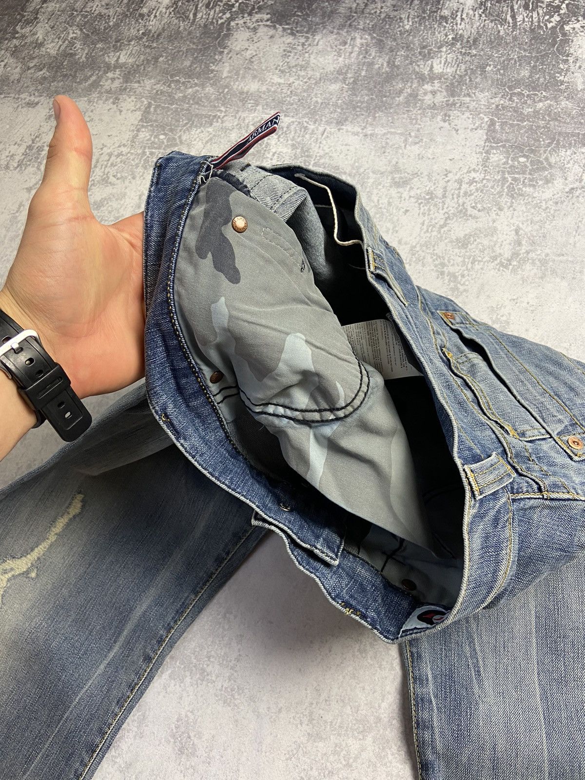 Other RARE Armani Jeans Y2K Vintage Baggy Dirty Distressed Pants Size US 33 - 24 Thumbnail