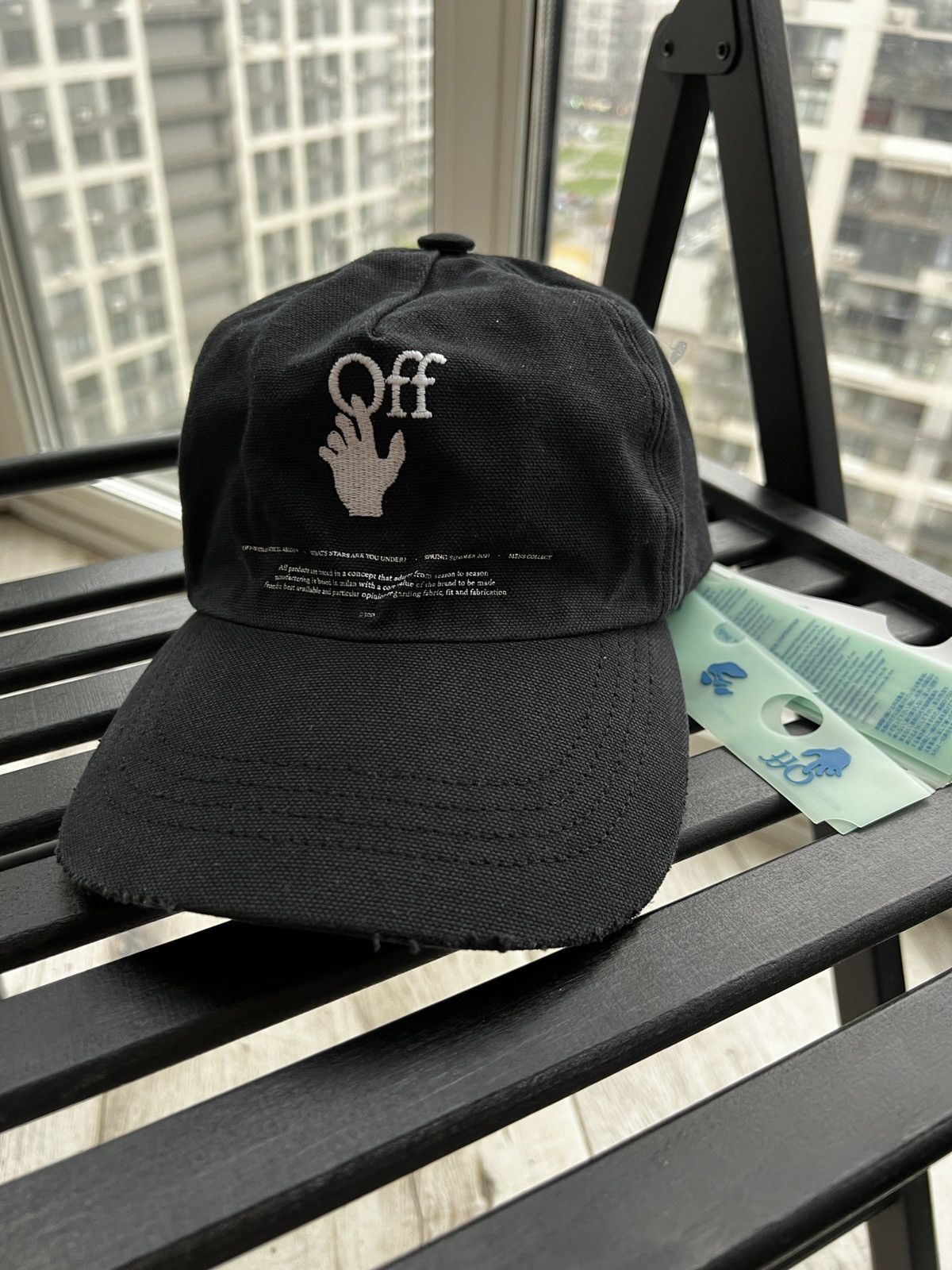 Off-White Kids Logo Rainbow baseball cap - Black