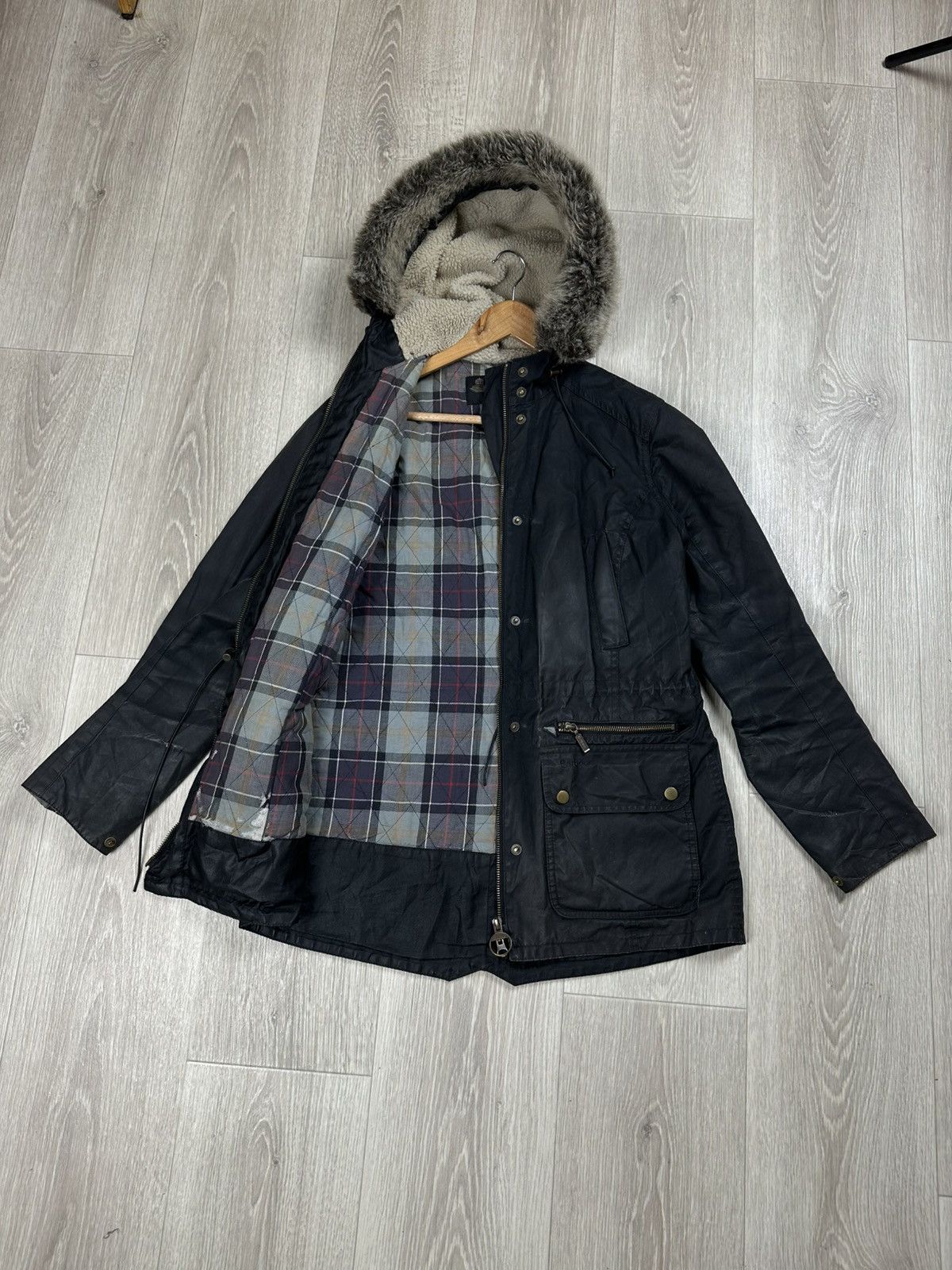 Barbour Barbour Waxed Jacket Kelsall Parka Fur Hooded Distressed Size M / US 6-8 / IT 42-44 - 9 Thumbnail