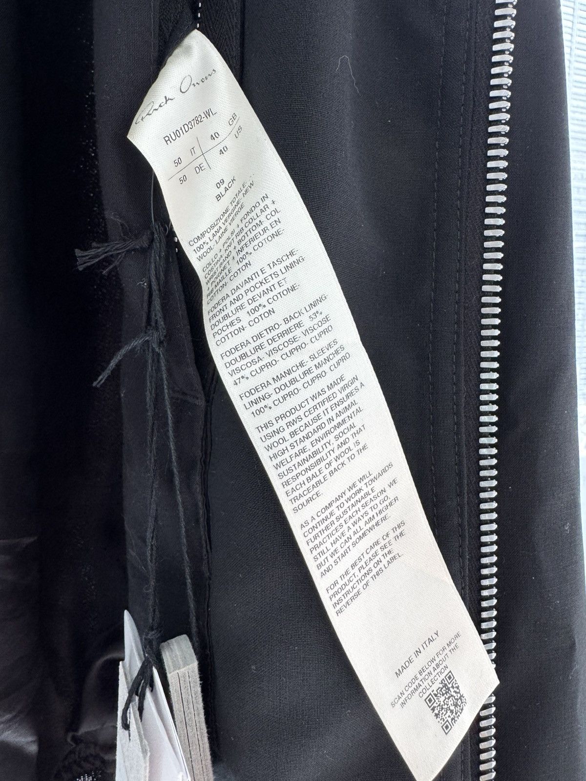 Rick Owens Rick Owens Black Classic Flight Bomber Jacket Size US M / EU 48-50 / 2 - 4 Thumbnail