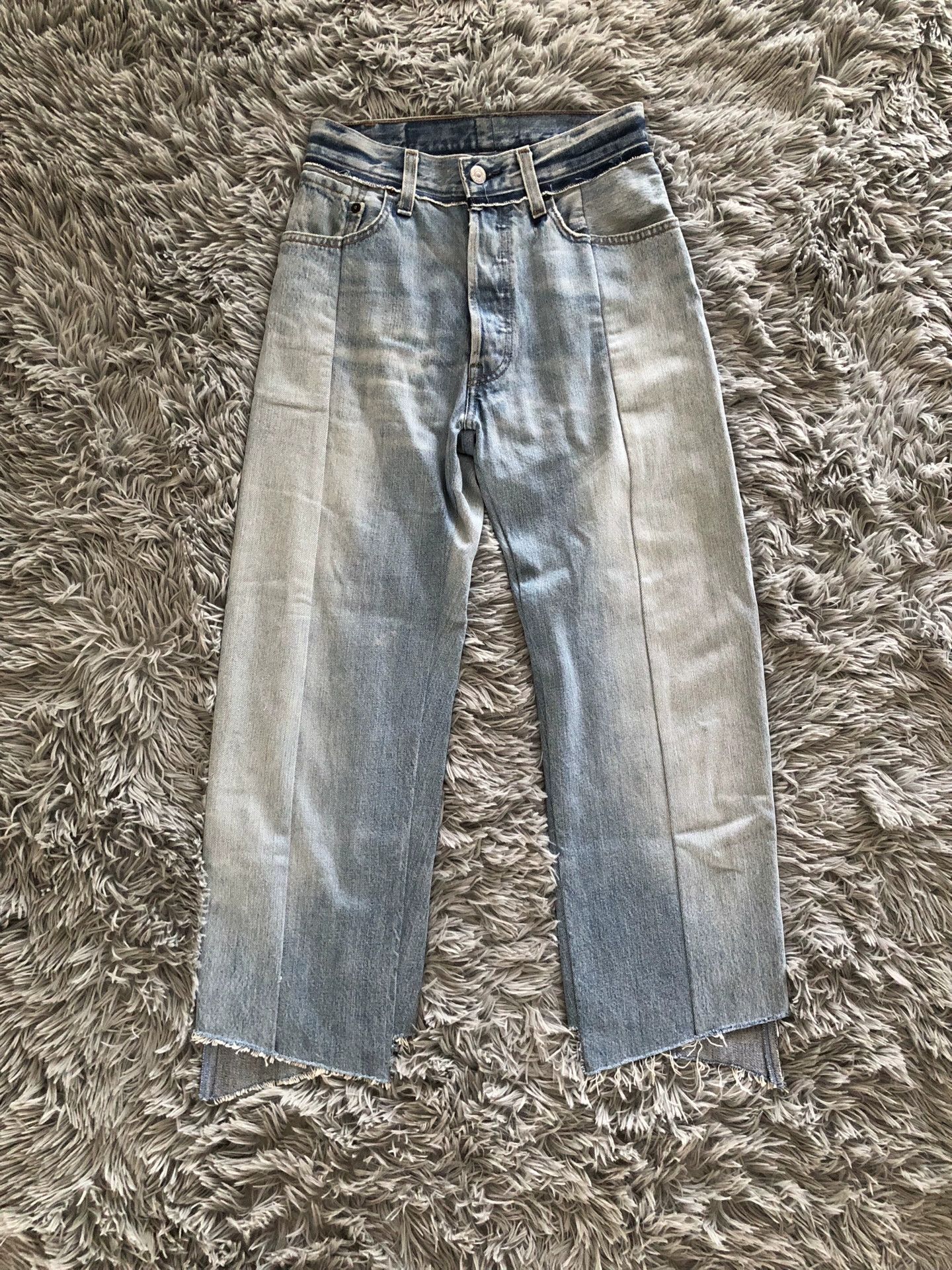 Vetements Vetements Blue Patchwork High-Waist Jeans - dmc Size US 26 / EU 42 - 1 Thumbnail
