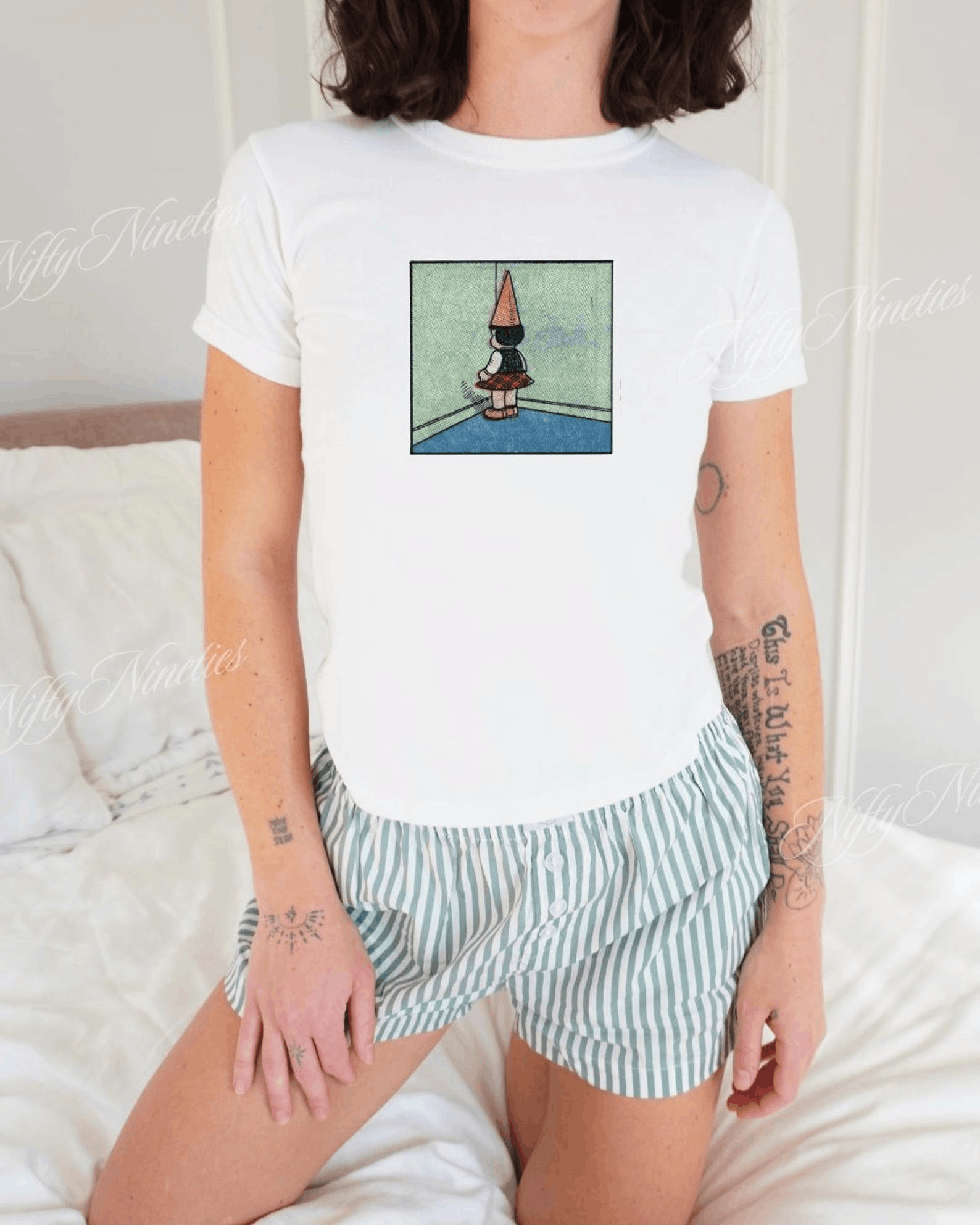 Other Face The Wall Baby Tee – Y2K Retro Streetwear Graphic Top Size S / US 4 / IT 40 - 2 Thumbnail