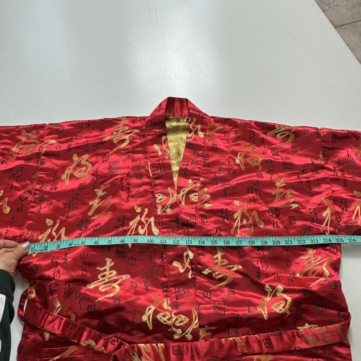 Vintage Silver Dragon Red/Gold Kimono Robe Size L Silky Shine Size L / US 10 / IT 46 - 6 Thumbnail