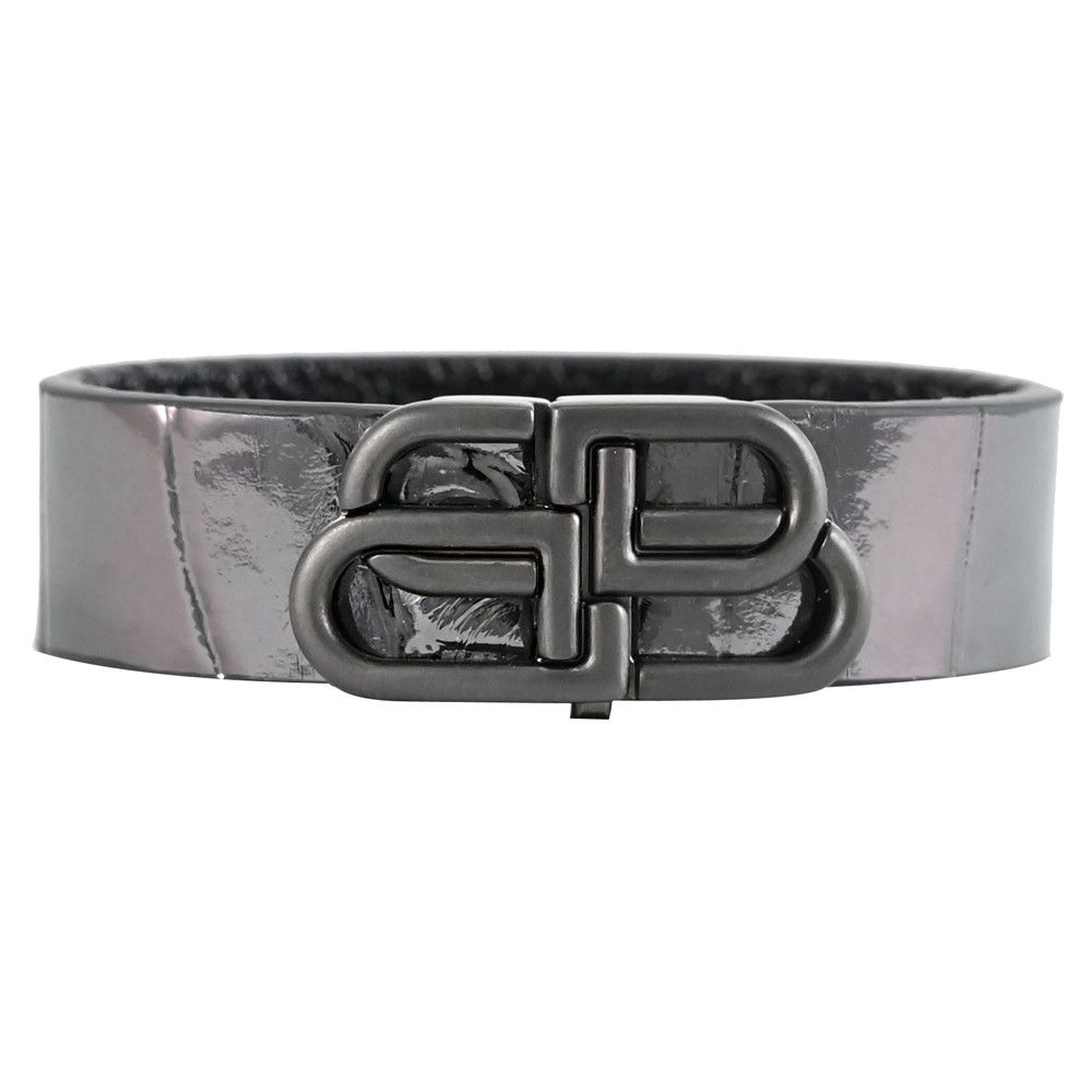 Balenciaga o1s1rm0725 Size: M / BB Thin Bracelet in Black Size ONE SIZE - 1 Thumbnail