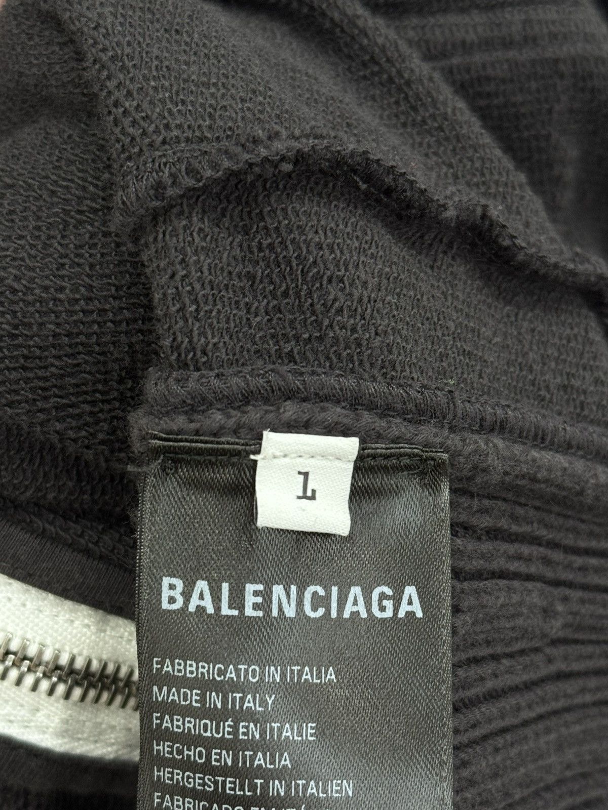 Balenciaga Charcoal Cotton and Knit Oversize Sweatshirt Size US L / EU 52-54 / 3 - 5 Thumbnail