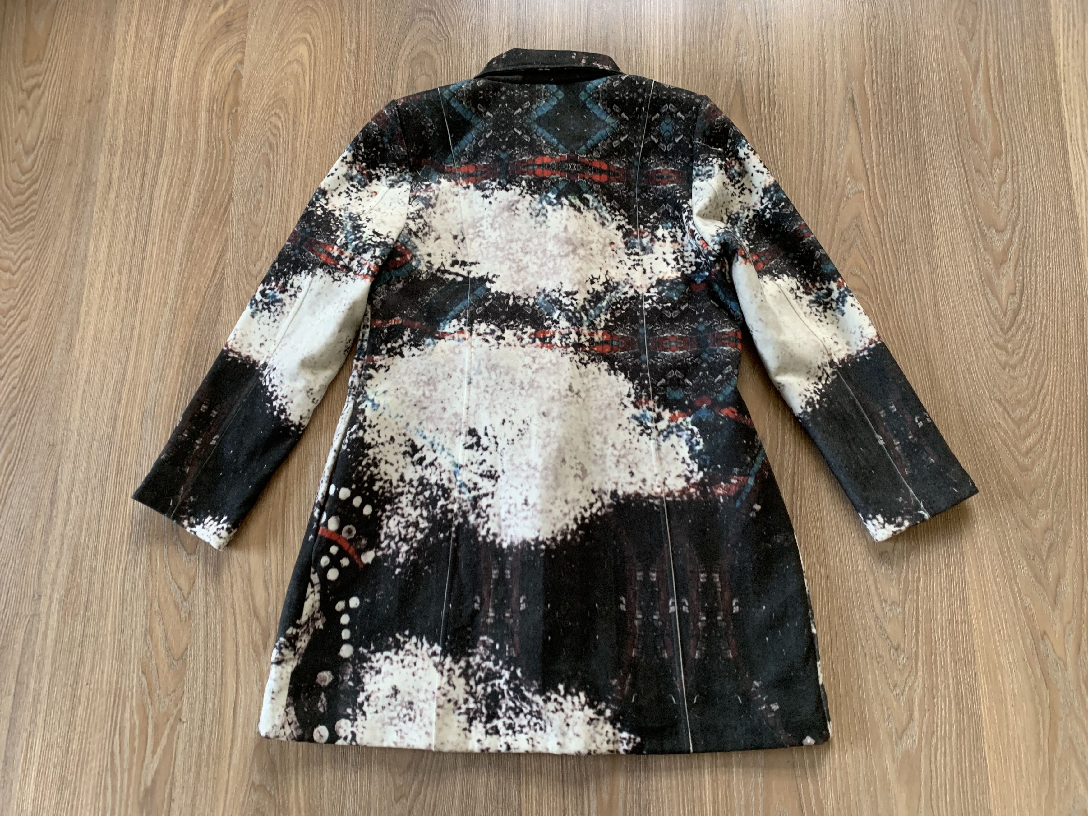 Other Y.Y. Made in Italy Wool Blend Artistic Print Coat Size XL / US 12-14 / IT 48-50 - 3 Thumbnail
