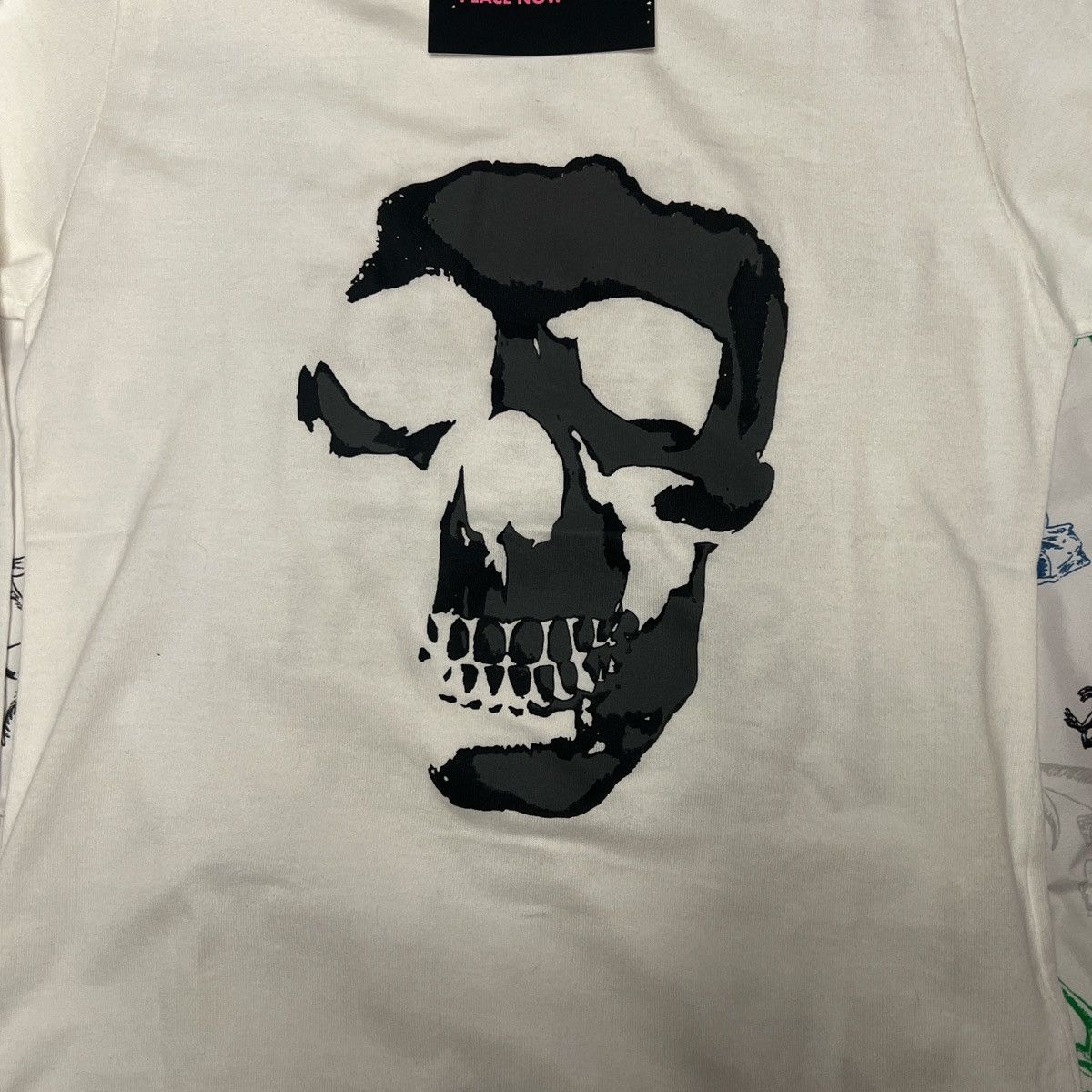 Japanese Brand PEACE NOW White Long Sleeve Skull Punk Graphic T-Shirt Size M / US 6-8 / IT 42-44 - 3 Thumbnail