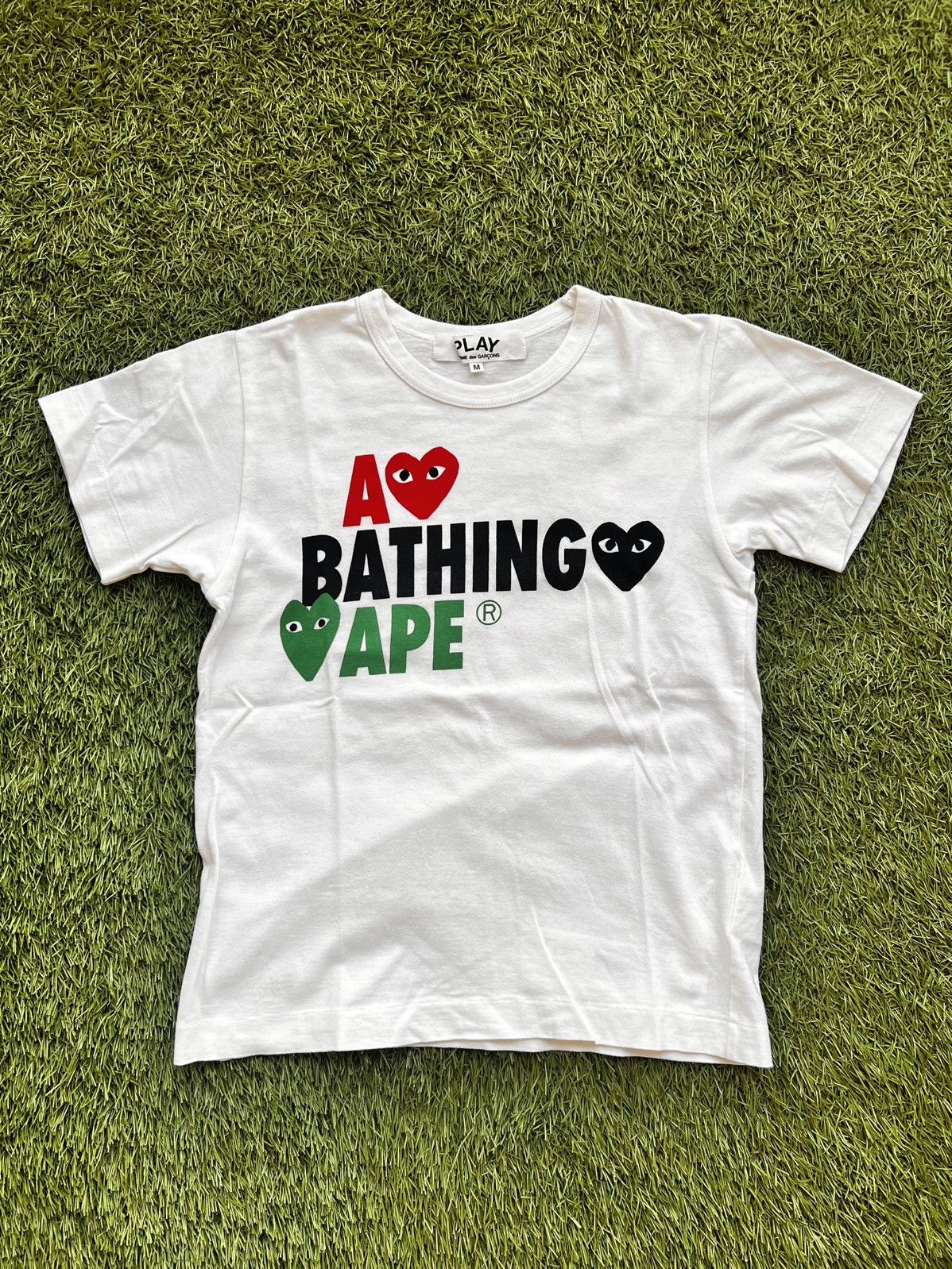 Bape × Comme des Garcons A Bathing Ape BAPE x Comme Des Garçon CDG Tee White 2012 Size M / US 6-8 / IT 42-44 - 1 Thumbnail
