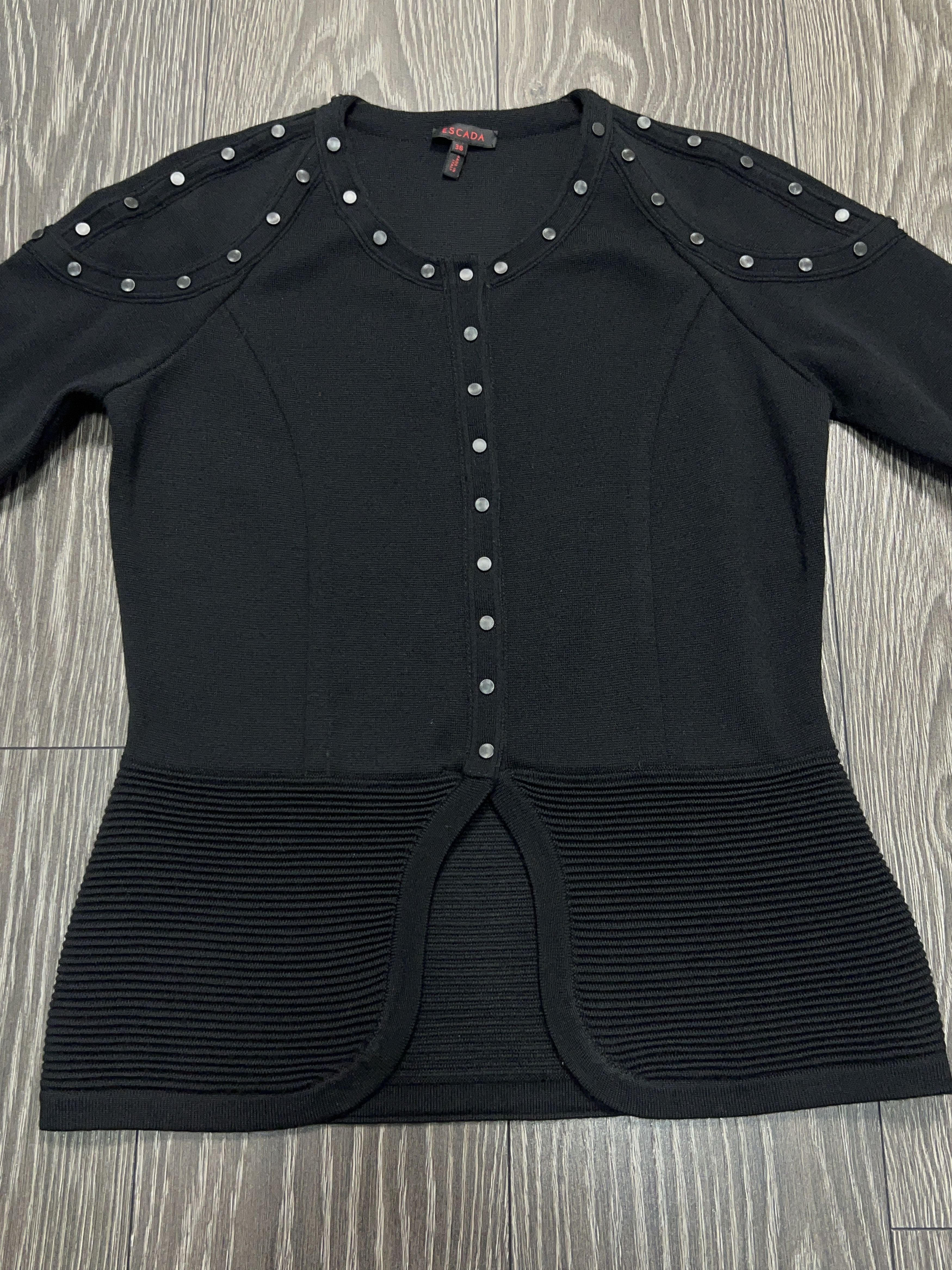 Escada Sweater Cardigan Snap Button Closure Studded Size 36 S Size M / US 6-8 / IT 42-44 - 4 Thumbnail