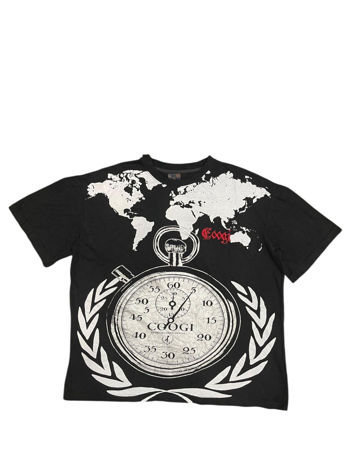 Coogi RARE Coogi World Map Clock Overprint Tee Size US L / EU 52-54 / 3 - 1 Thumbnail