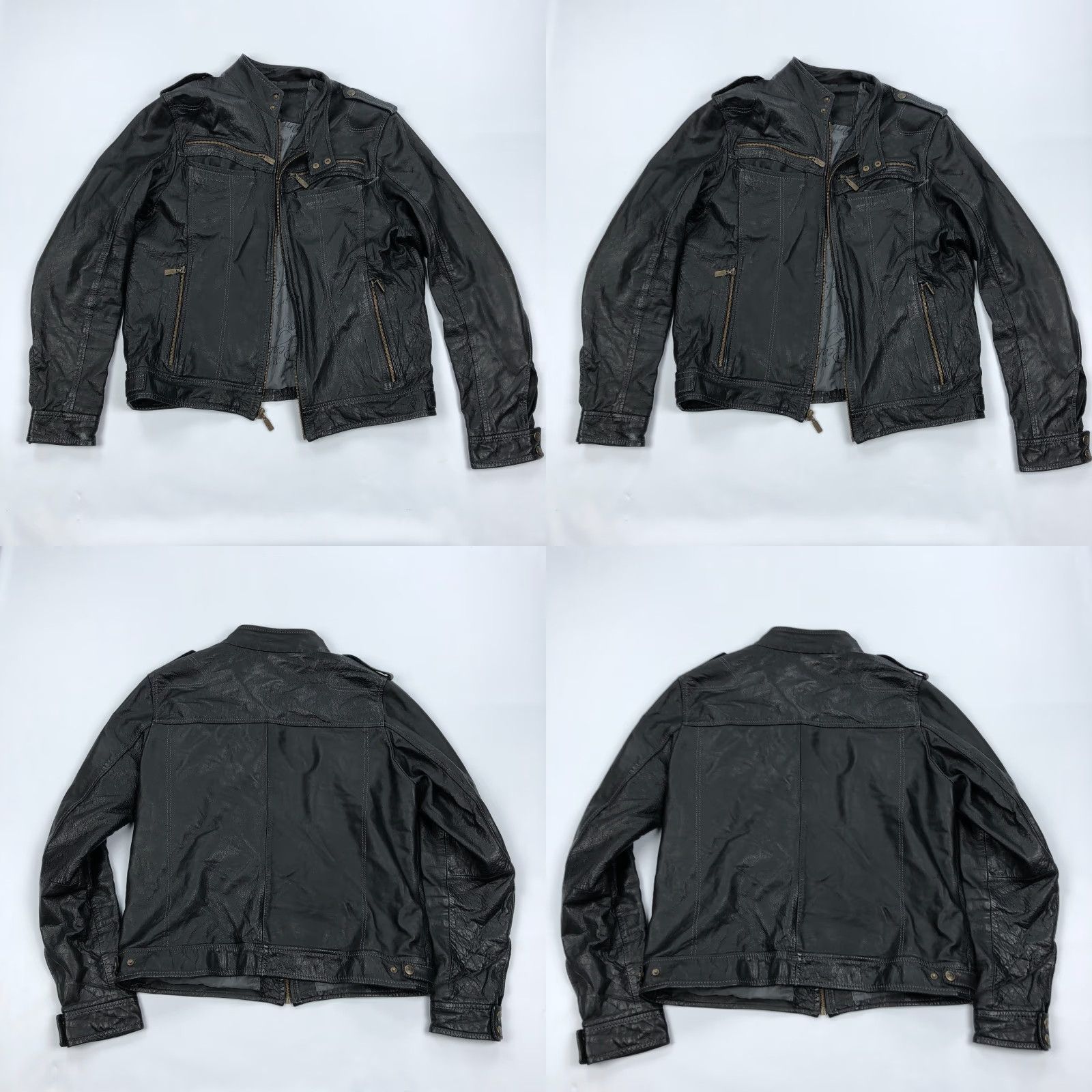 Vintage VINTAGE Reginas Leather Jacket Womens XL Black Biker 90s Mexico Reginas Womens XL Black Biker Leather Jacket Size XL / US 12-14 / IT 48-50 - 9 Thumbnail