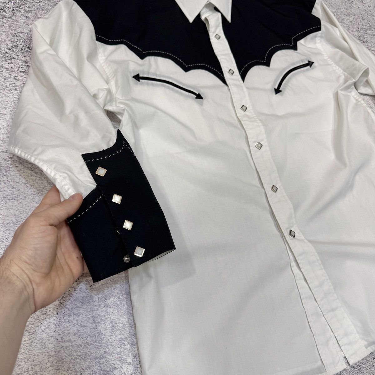Panhandle Slim Vintage Panhandle Slim Western Shirt Pearl Snaps Yoke Smile Size US L / EU 52-54 / 3 - 3 Thumbnail