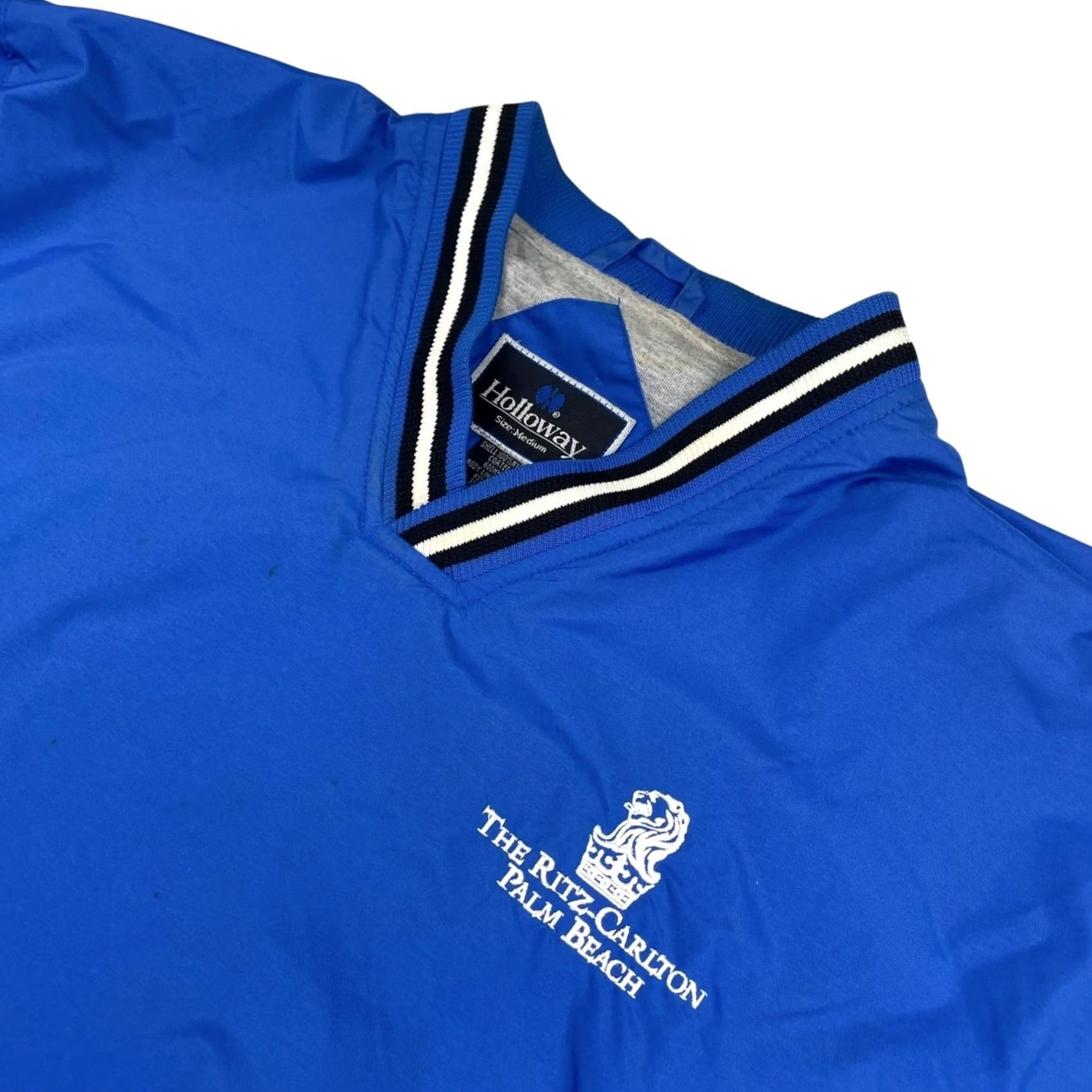 Holloway Holloway Ritz Carlton Palm Beach Men's Windbreaker Track Suit Blue/Black/White 2 Piece Medium Nylon 100% Wind Resistant Pockets Size 40R - 3 Thumbnail