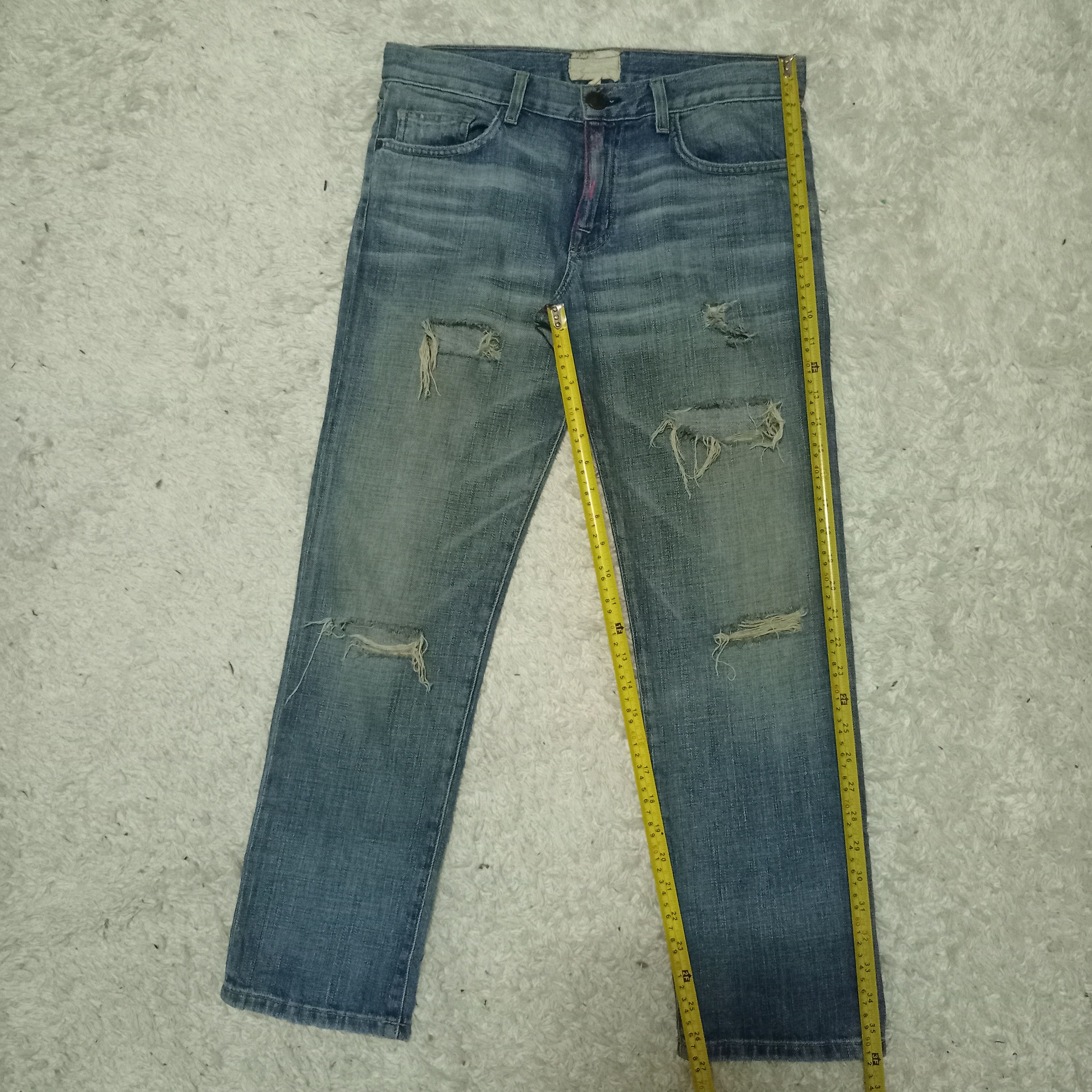 Current/Elliot Vintage USA Current Elliot Blue Wash Distressed Jeans Size US 32 / EU 48 - 8 Thumbnail
