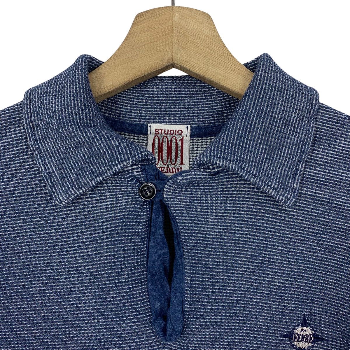 Gianfranco Ferre × Japanese Brand × Vintage Vintage 90s STUDIO 001 by FERRE Small stripe polo tee Size US M / EU 48-50 / 2 - 5 Thumbnail