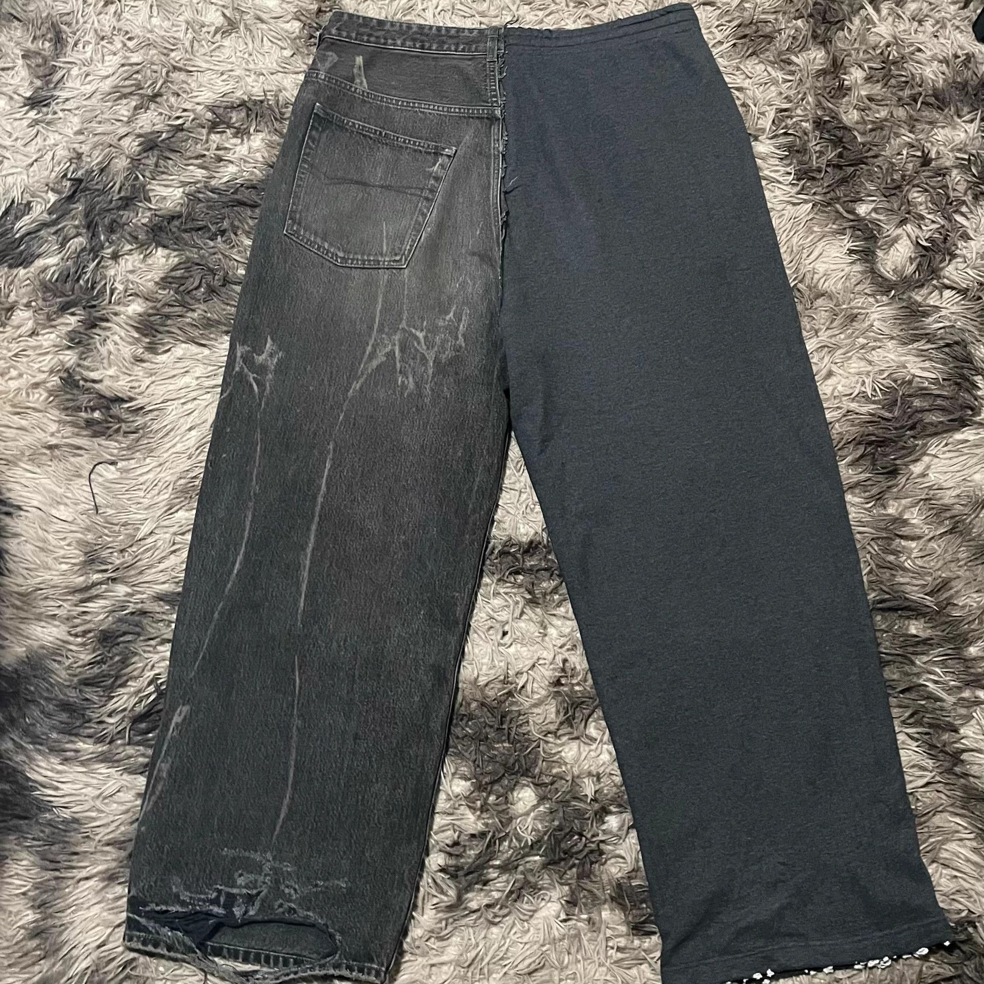 Balenciaga Balenciaga 24 Patchwork Denim Sweatpants (Baggy Pants) Size 24" / US 00 / IT 34 - 2 Thumbnail