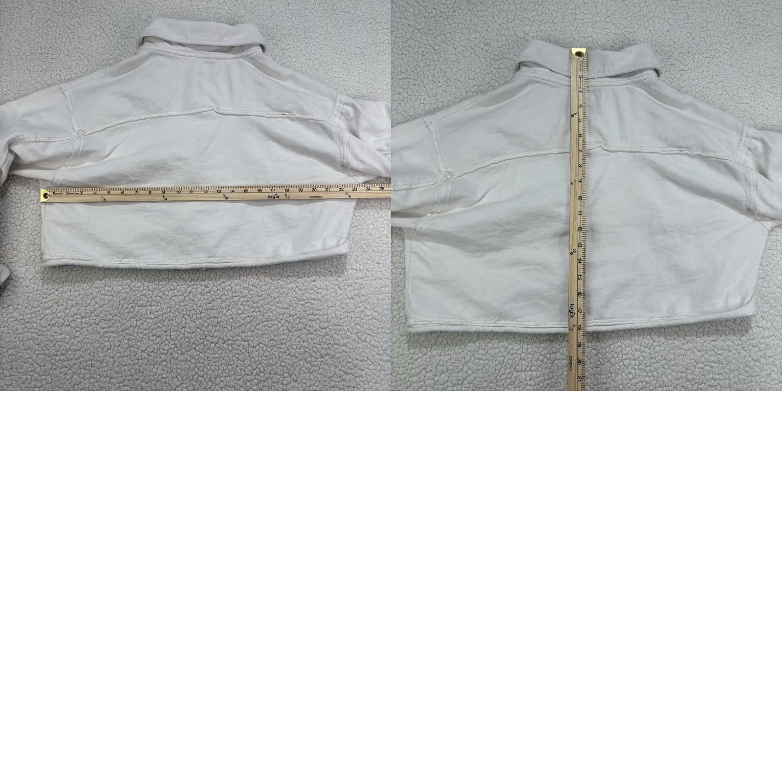 Vintage We The Free We The Free Saturday Cropped Shirt Jacket Oversized Top White S Cotton Shacket Free People Mens? Womens? Size S / US 4 / IT 40 - 8 Thumbnail