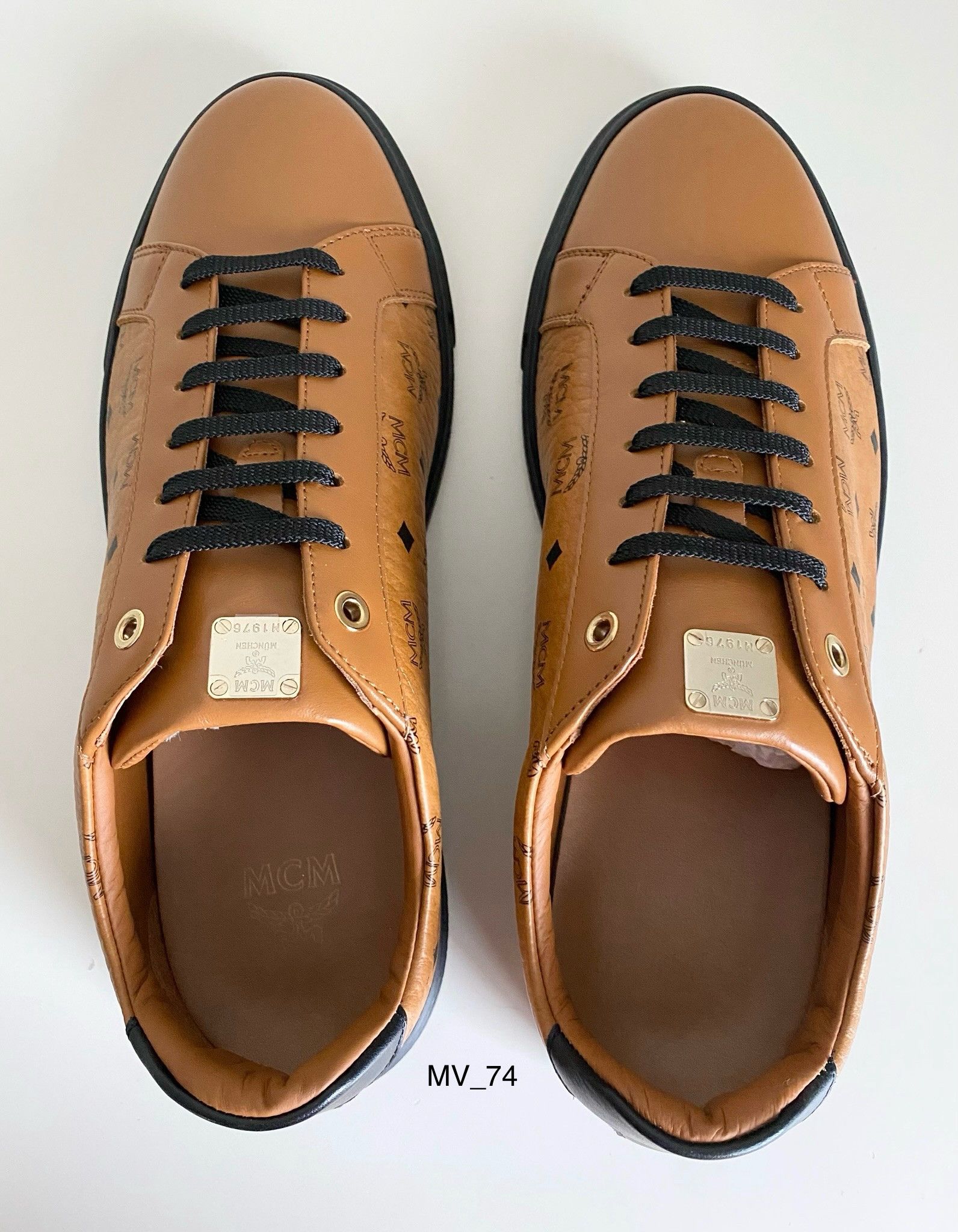 MCM MCM Cognac Visetos Leather Sneakers - Sz EU 44 / US 11 - NIB Size US 11 / EU 44 - 10 Thumbnail