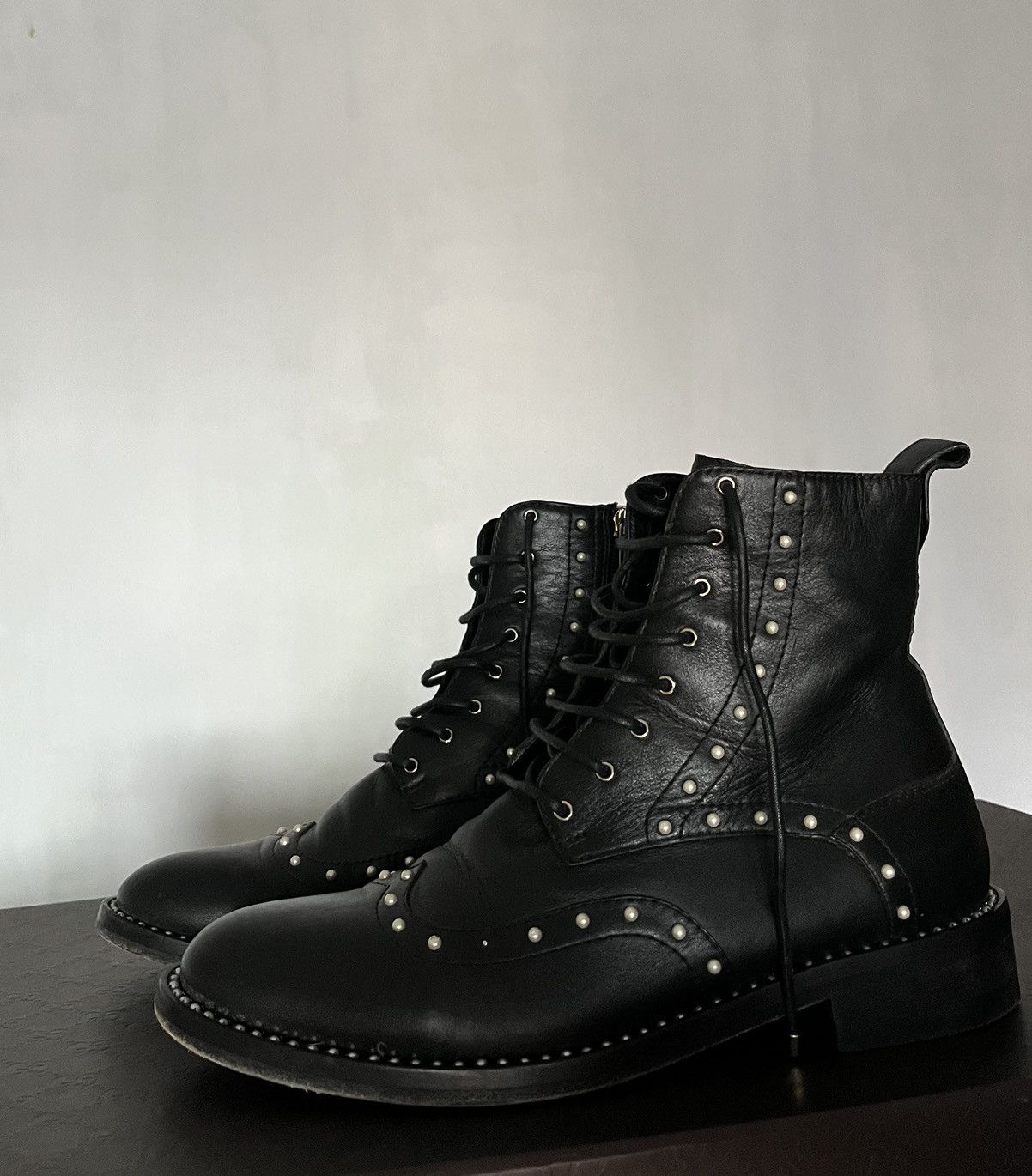 Jimmy Choo Jimmy Choo Black Leather Studded Ankle Size US 9.5 / IT 39.5 - 2 Thumbnail