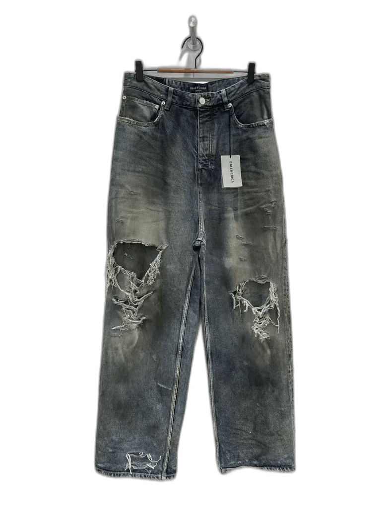 Balenciaga Balenciaga ice blue knife cuts jeans-2507 Size US 28 / EU 44 - 1 Thumbnail