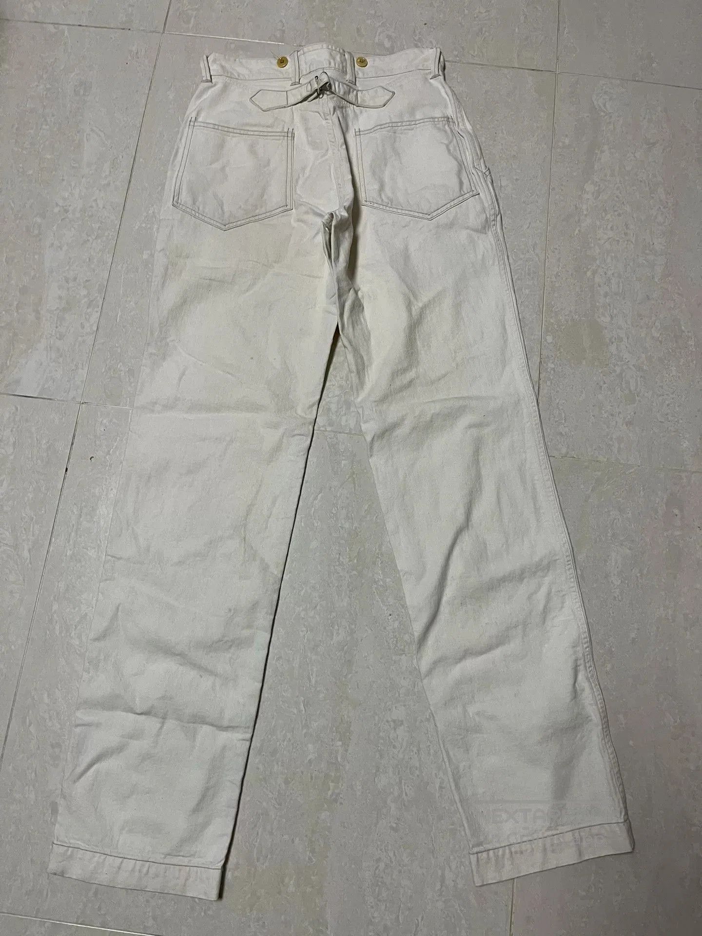 Freewheelers Freewheelers White Mid-rise Straight Leg Pants. Size US 30 / EU 46 - 2 Thumbnail