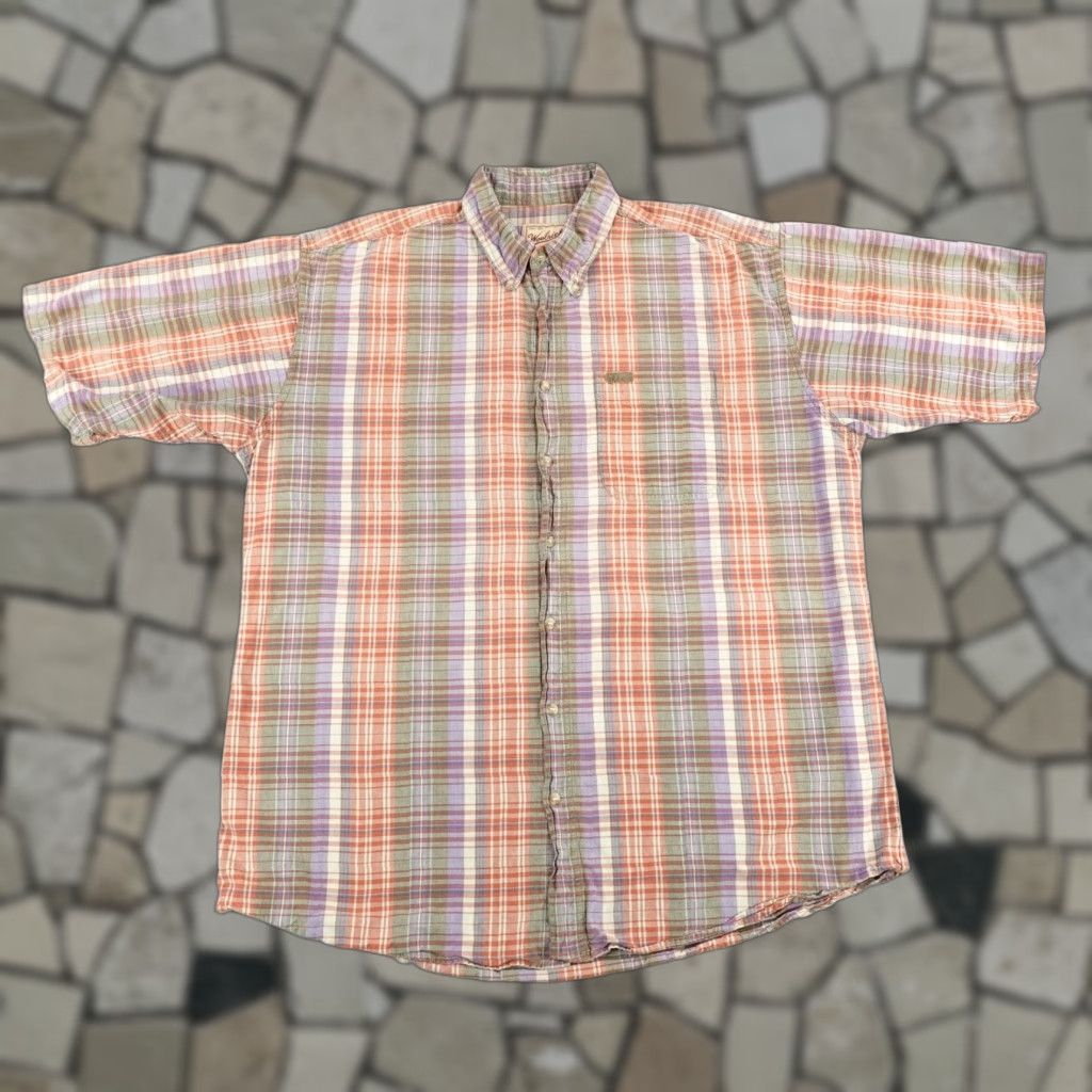Vintage Woolrich Shirt Mens XL Tall Plaid Button-Up Casual Work Short Sleeve Cotton Flannel Button-Down Collar Outdoor Pockets Size US XL / EU 56 / 4 - 1 Thumbnail