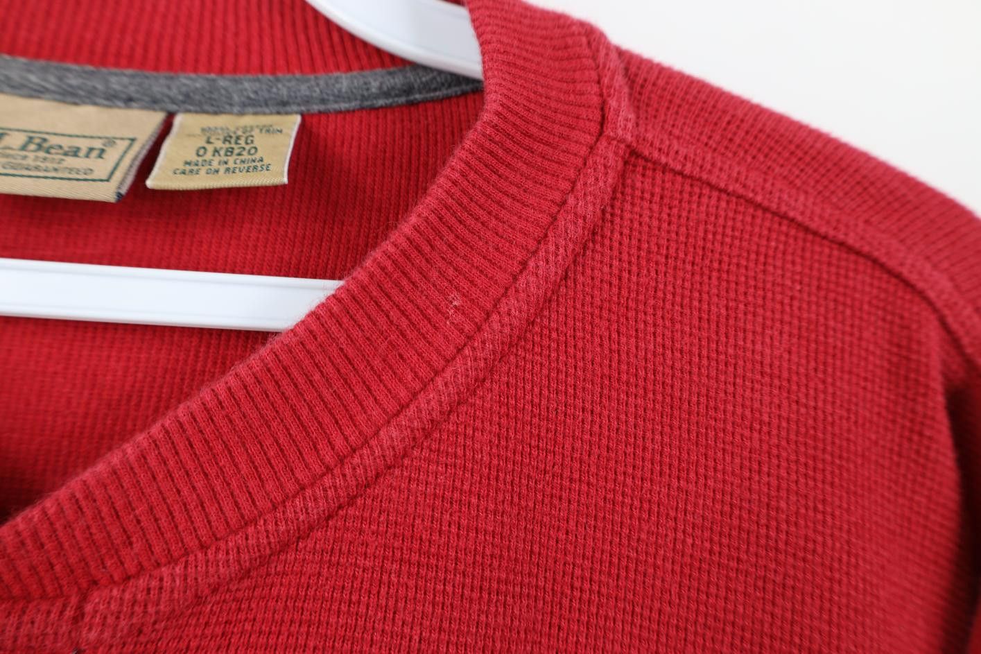 L.L. Bean Vintage 90s Y2K LL Bean Waffle Long Sleeve Henley T-Shirt Size US L / EU 52-54 / 3 - 5 Thumbnail