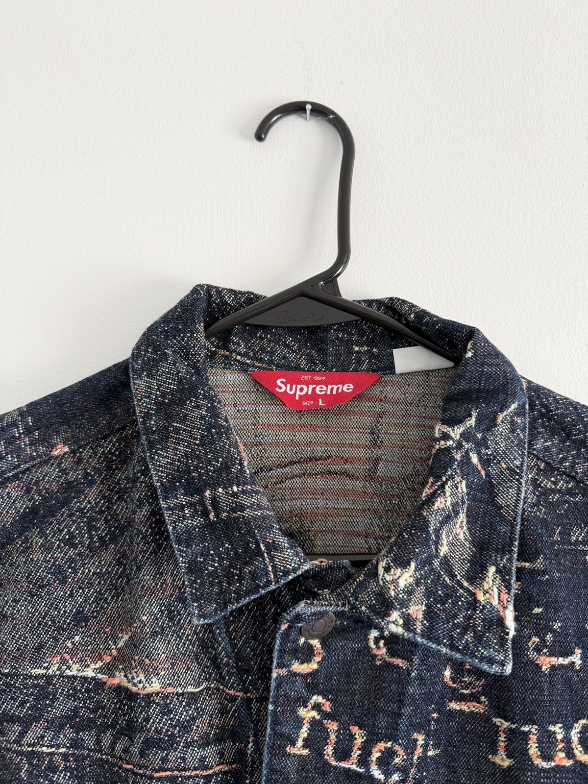 Supreme Supreme Archive Denim Jacquard Trucker Jacket Size US L / EU 52-54 / 3 - 3 Thumbnail