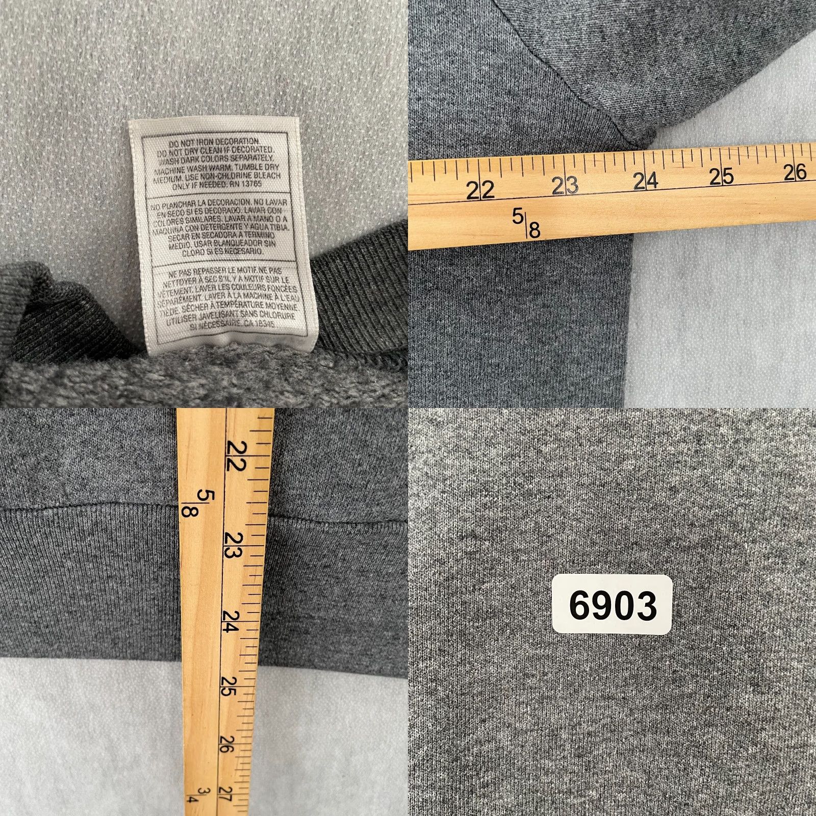Fruit Of The Loom VINTAGE Nike Sweatshirt Pullover Crewneck Adult Large Gray Graphic Print 90s Sports Fleece Unisex Size US L / EU 52-54 / 3 - 8 Thumbnail