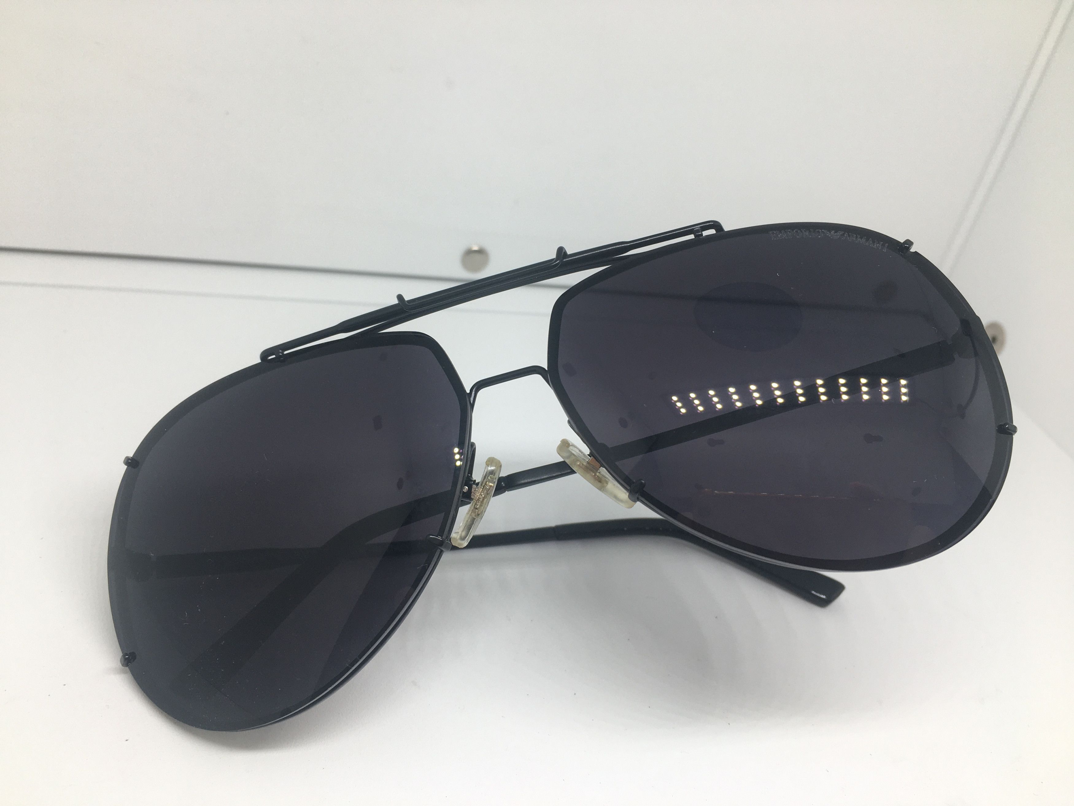 Emporio Armani Vintage Emporio Armani EA9885 Aviator Sunglasses Frame Pilot Size ONE SIZE - 7 Thumbnail