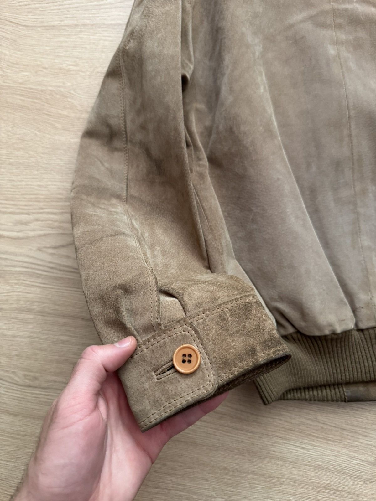Vintage 80’e Genuine Leather Suede Full Zip Brown Jacket