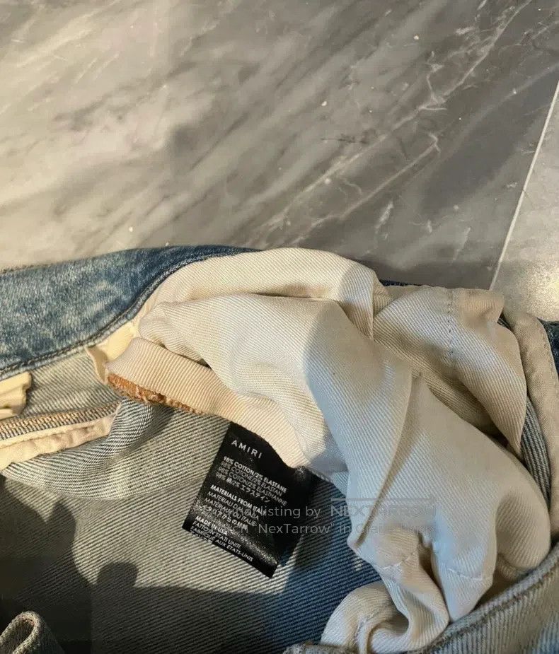 Amiri Amiri Size 30 Yellow clay cashew flowers paired with blue j Size US 30 / EU 46 - 4 Thumbnail