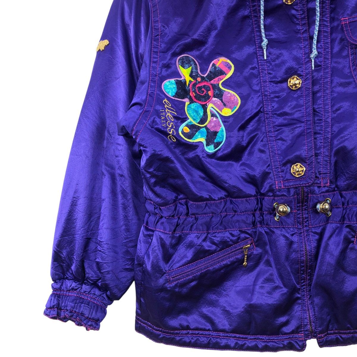 Ellesse Vintage ELLESSE ITALY Perugia Italia Floral Ski Jacket Winte Size M / US 6-8 / IT 42-44 - 4 Thumbnail