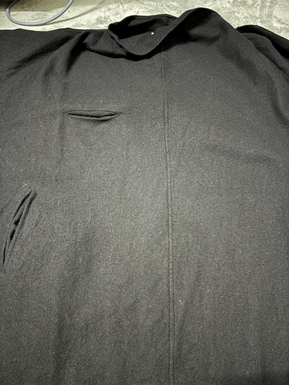Y's × Yohji Yamamoto Y’s Yohji Yamamoto Wool Black Cabardine Oversize With Scaf Size US XXL / EU 58 / 5 - 9 Thumbnail