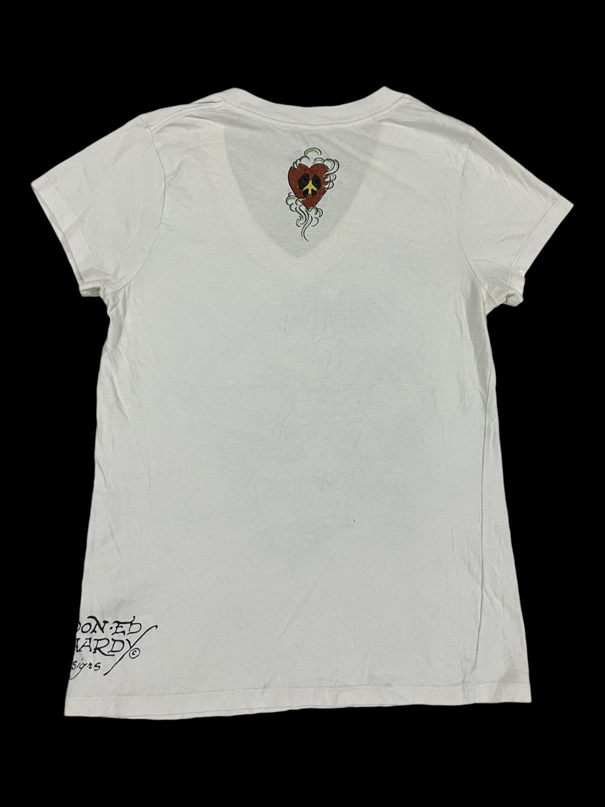 Christian Audigier × Ed Hardy Y2K Ed Hardy 🇯🇵 Ltd Swallow Graphic Swarovski V Neck Shirt Size M / US 6-8 / IT 42-44 - 4 Thumbnail