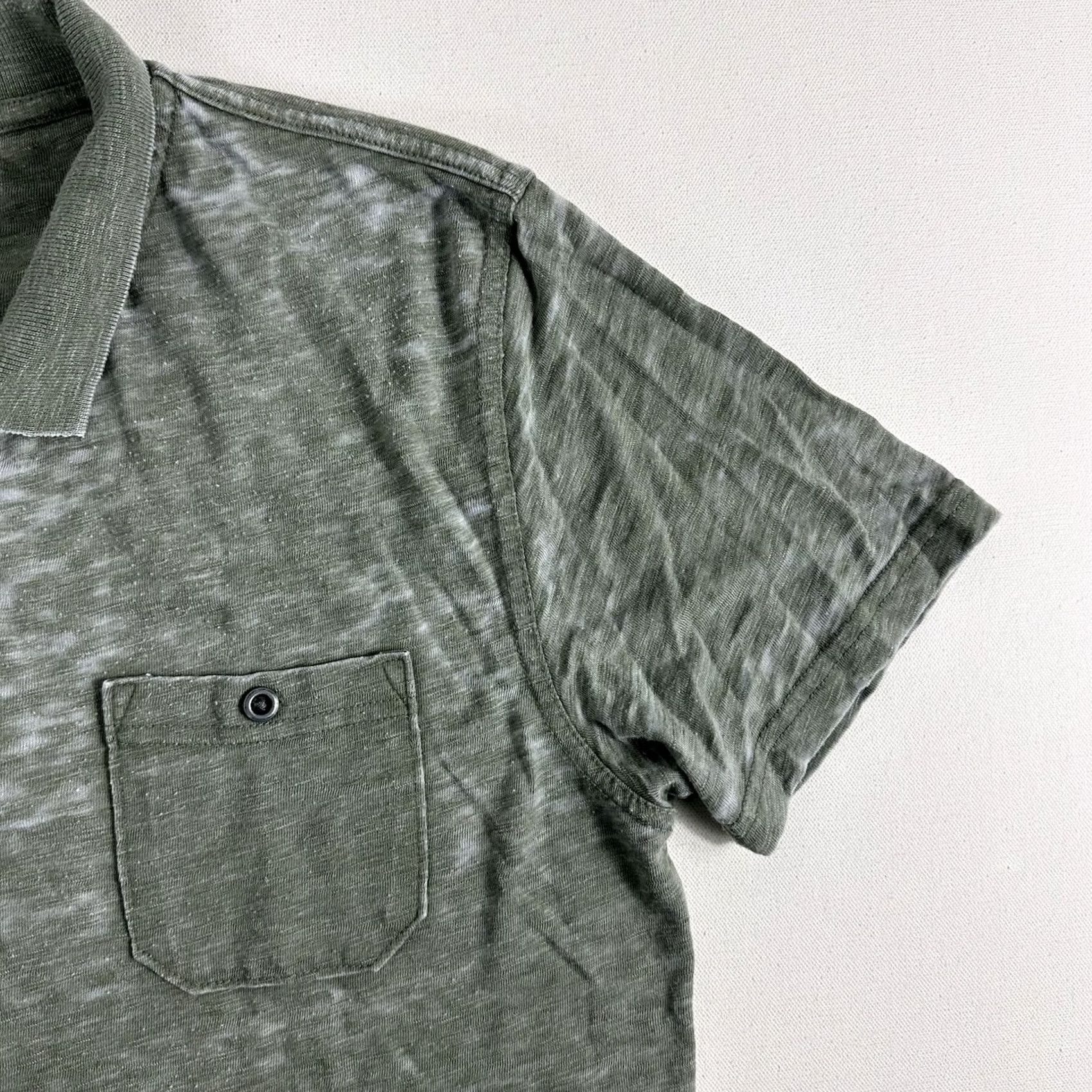Lucky Brand Lucky Brand Venice Burnout Polo Shirt Mens Medium Classic Fit 2 Pocket Green Size US M / EU 48-50 / 2 - 5 Thumbnail