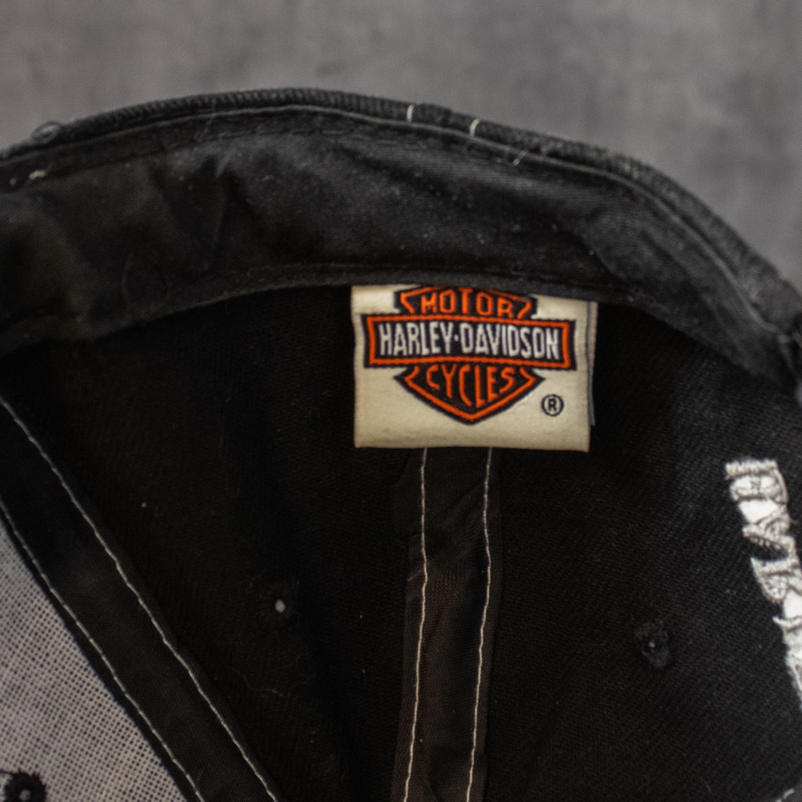 Harley Davidson Y2K 2000's 00's Harley Davidson Black 6 Pannel Hat Size ONE SIZE - 4 Thumbnail