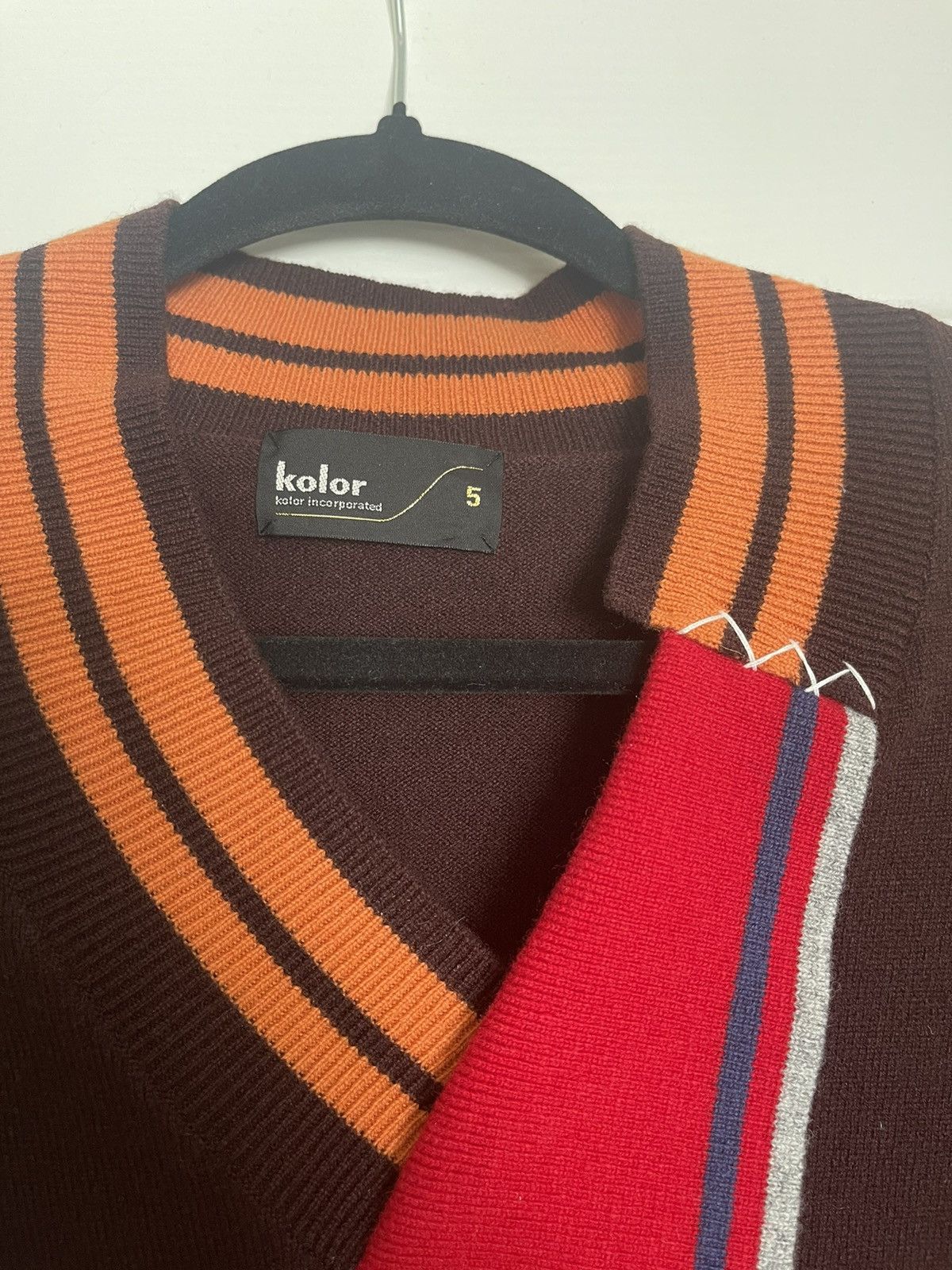 Kolor Brown & Burgundy Paneled Sweater Size US L / EU 52-54 / 3 - 3 Thumbnail