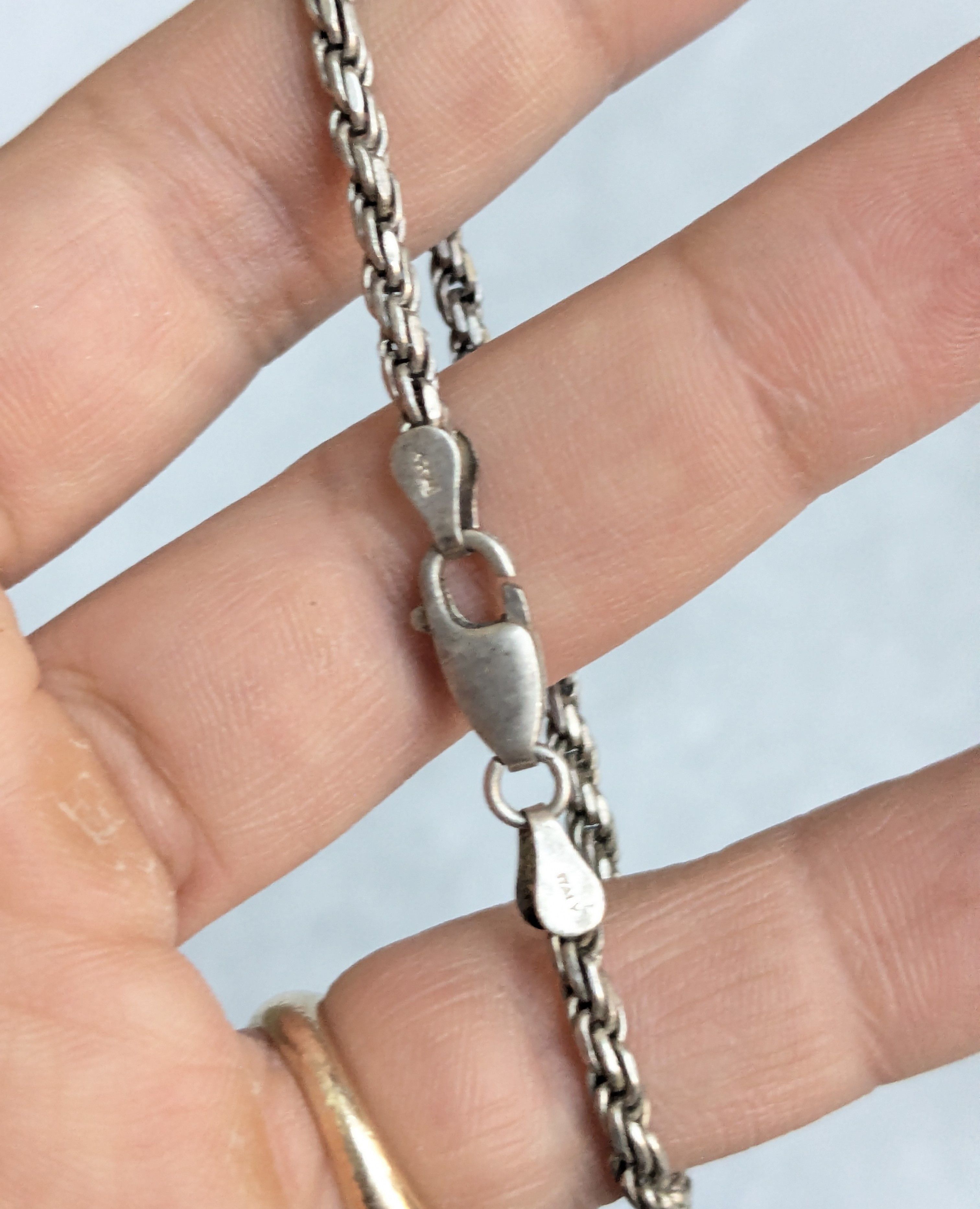 Jewelry Vintage Sterling Silver Rope Bracelet Twist 7" Italy Size ONE SIZE - 6 Thumbnail