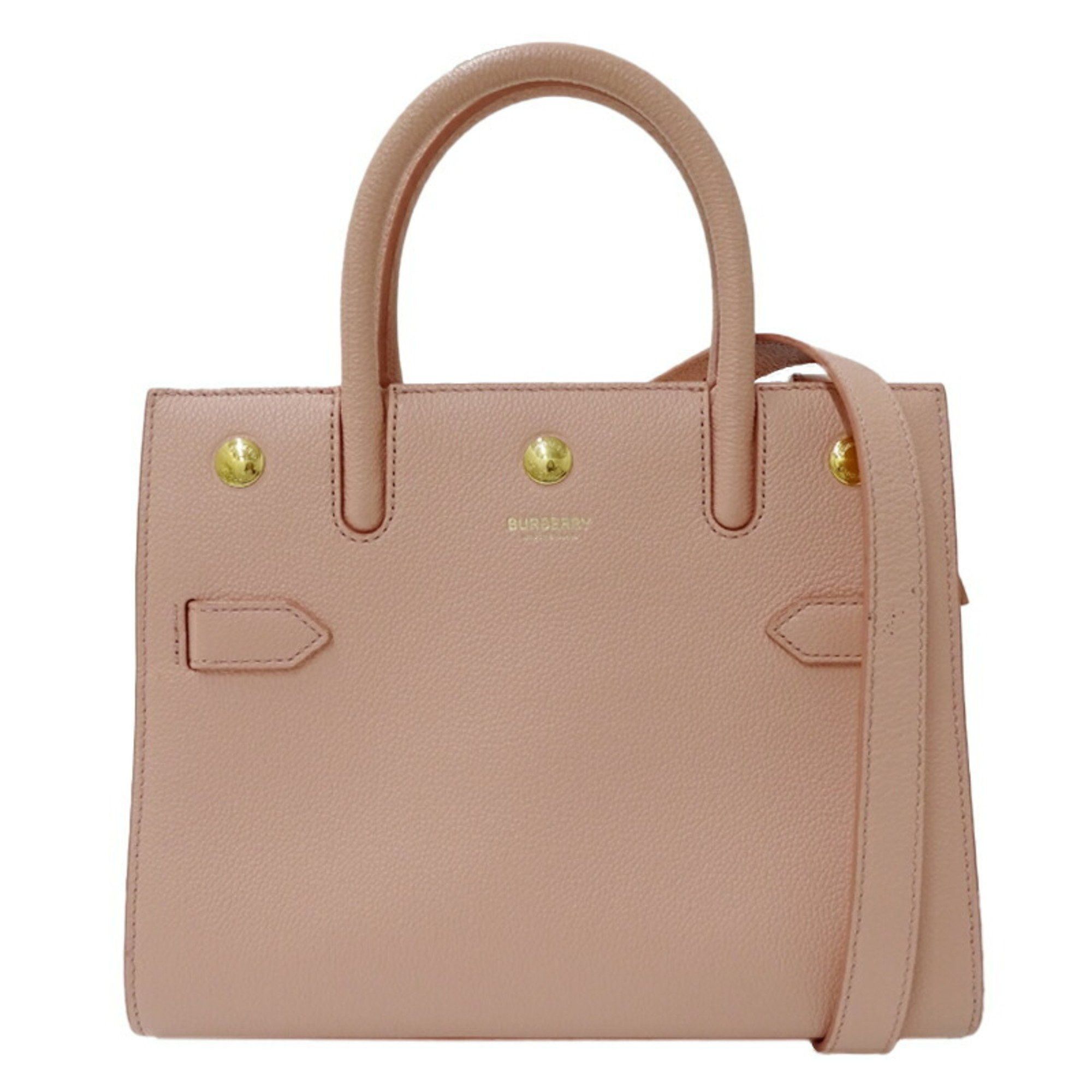 Burberry Bag Women's Handbag Shoulder 2Way Leather Pink Crossbody