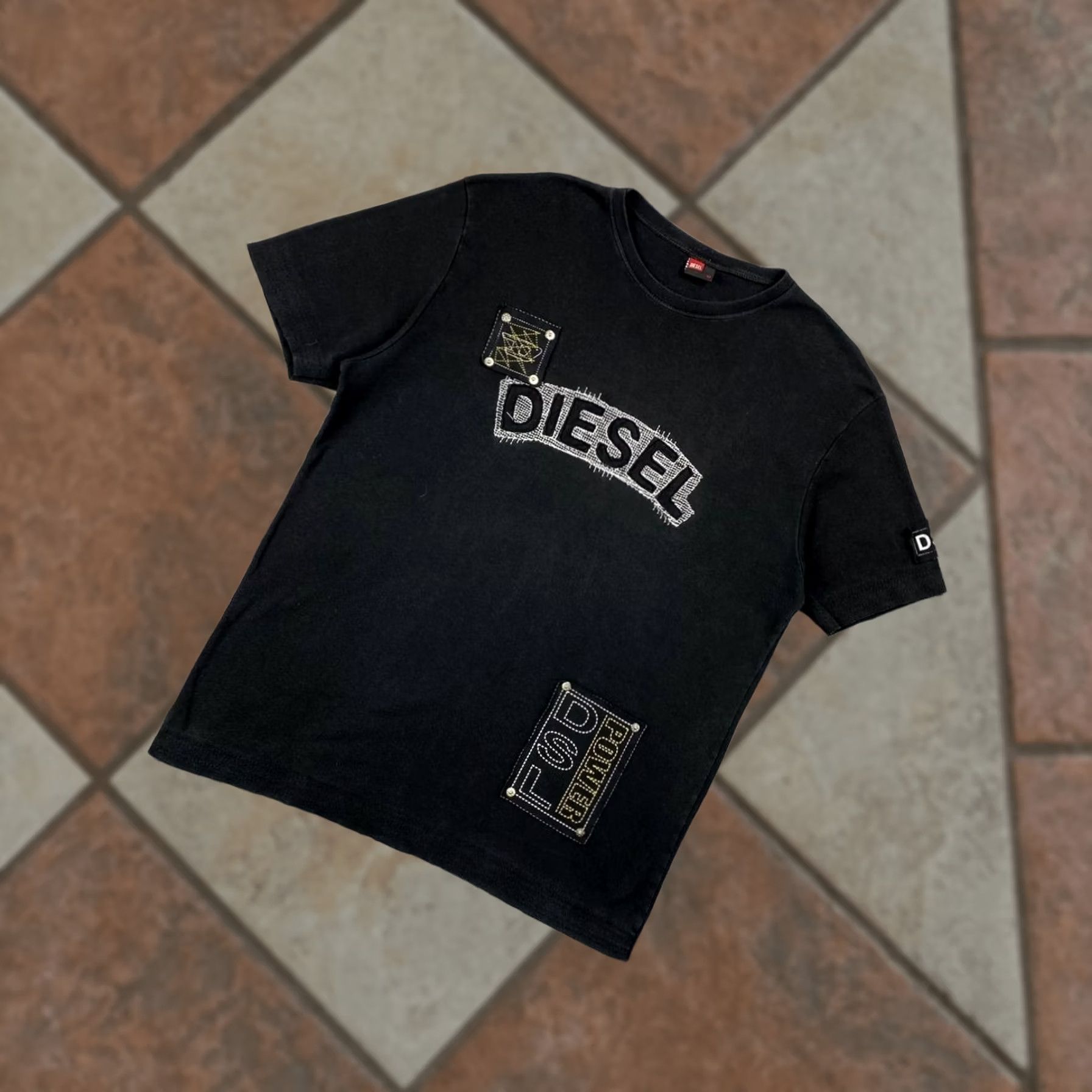 Diesel Diesel Vintage Y2K Black Mini Logo V Neck T Shirt | Grailed