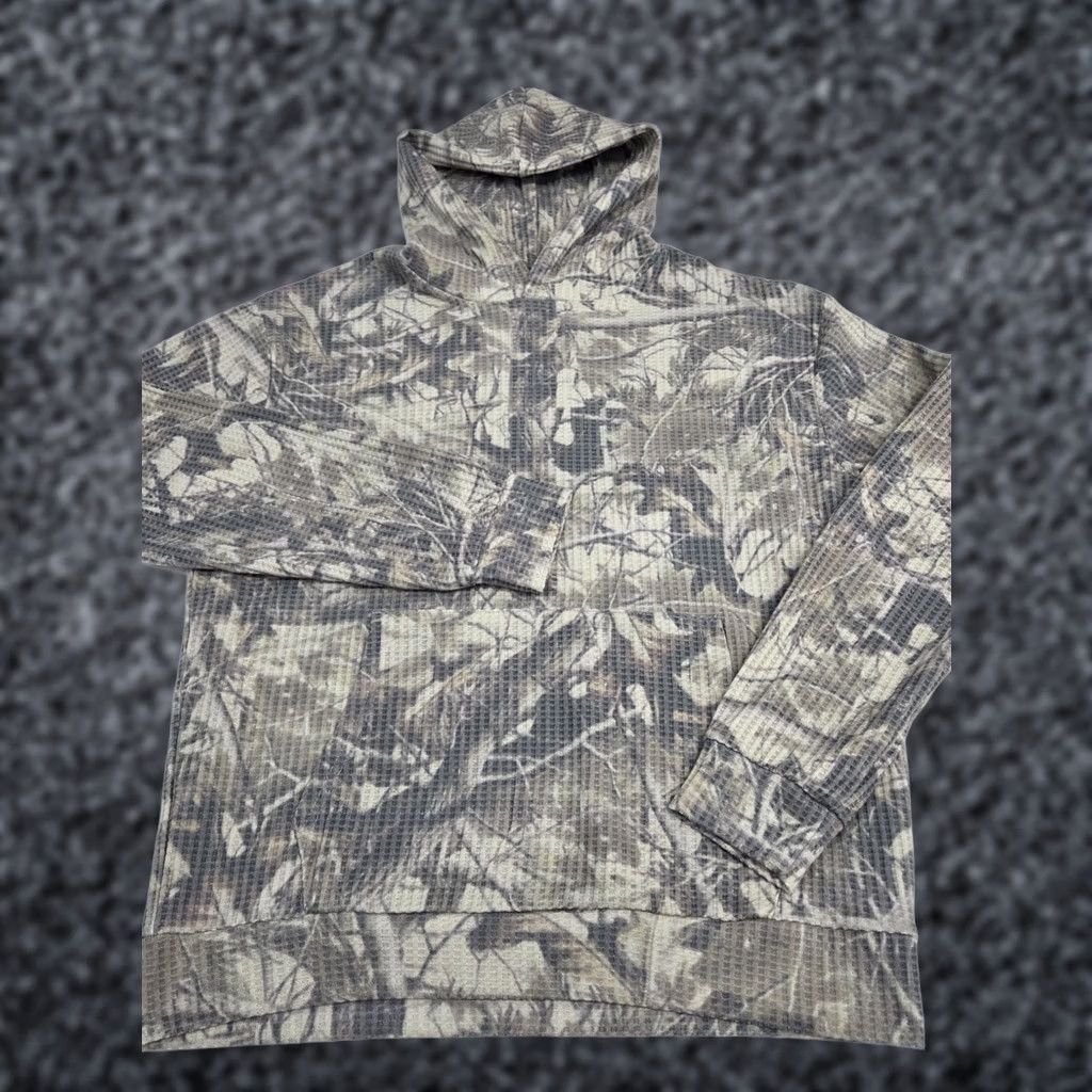 Vintage Negative Space Hoodie Mens M NWT Camo Waffle Knit Pullover Size Size US M / EU 48-50 / 2 - 1 Thumbnail