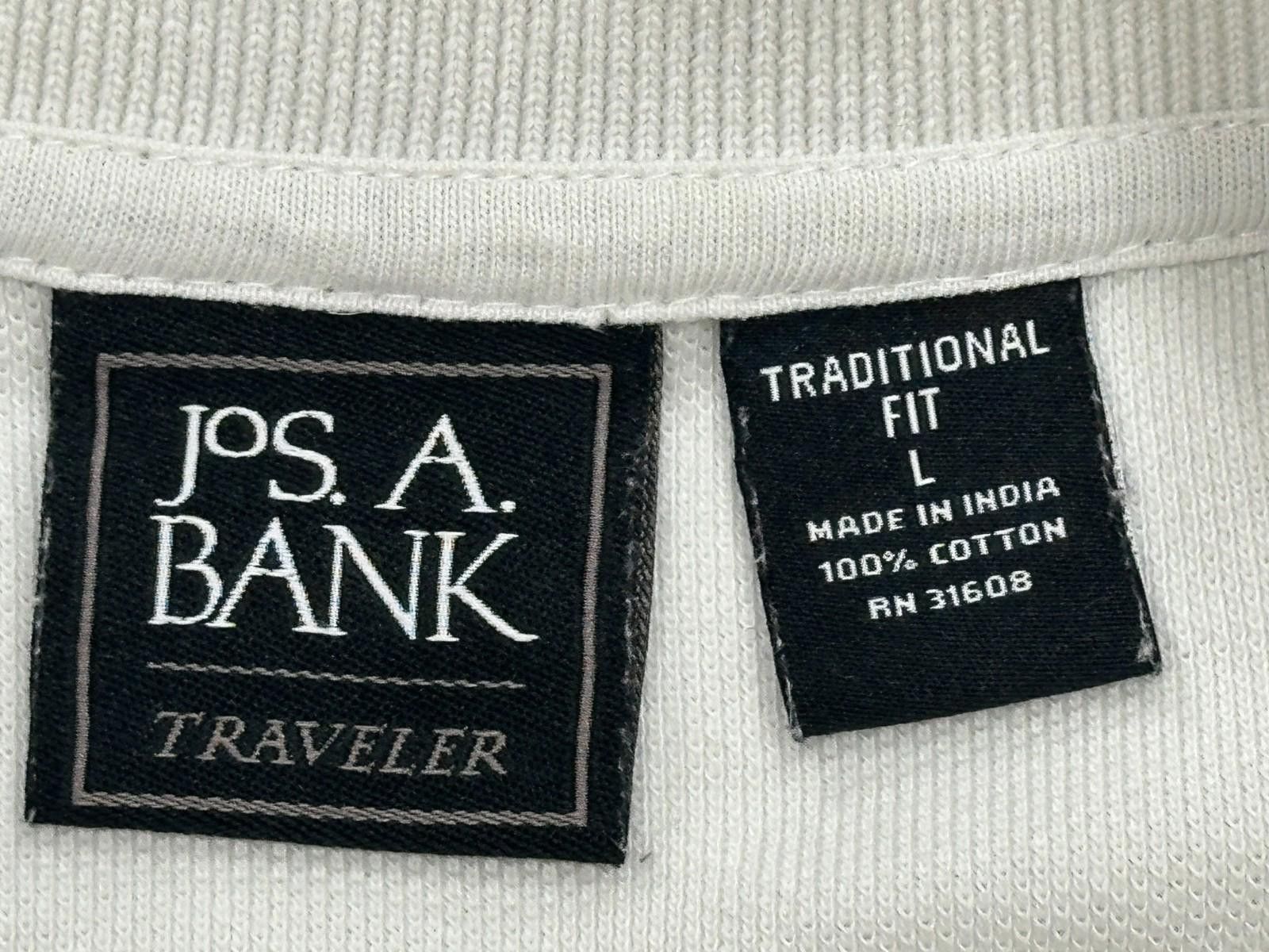 Jos. A. Bank Jos A Bank 1/4 Button Traditional Fit Polo Shirt White Men L Size US L / EU 52-54 / 3 - 5 Thumbnail