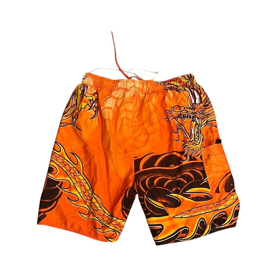 Vintage VINTAGE Y2k Liquid Wave Dragon AOP Shorts Size US 34 / EU 50 - 3 Thumbnail